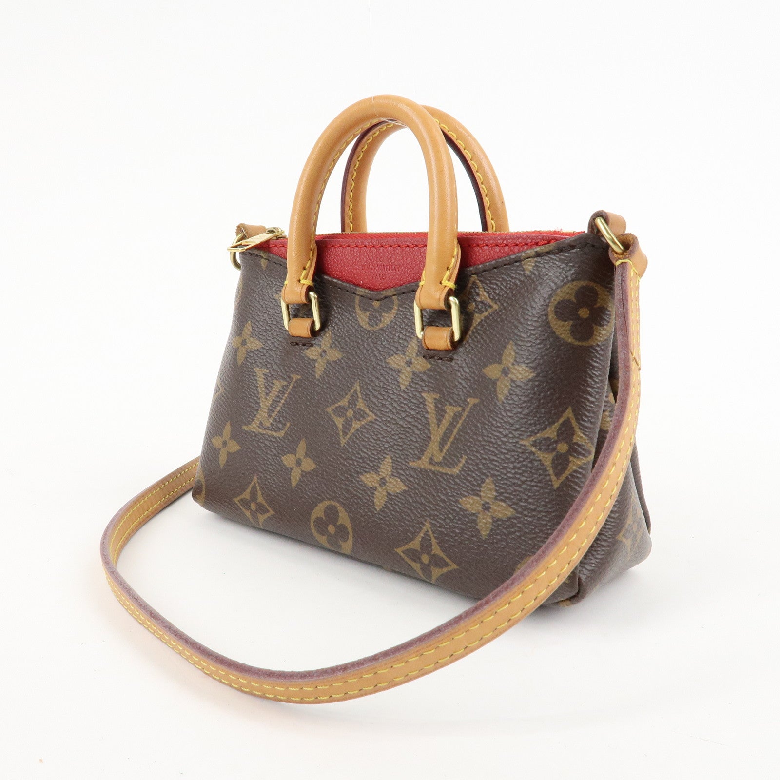 Louis Vuitton Nano Pallas Shoulder Bag Cerise M61254 Used