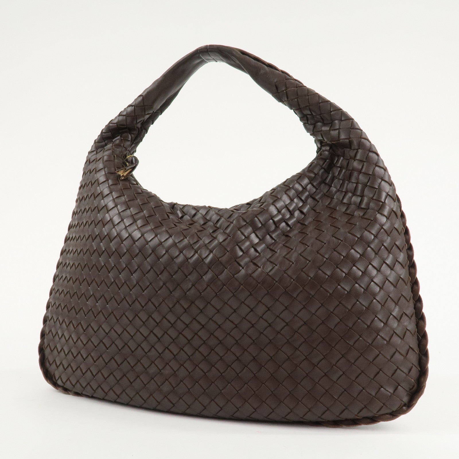 BOTTEGA VENETA Hobo Intrecciato Leather Shoulder Bag Brown 115653 Used