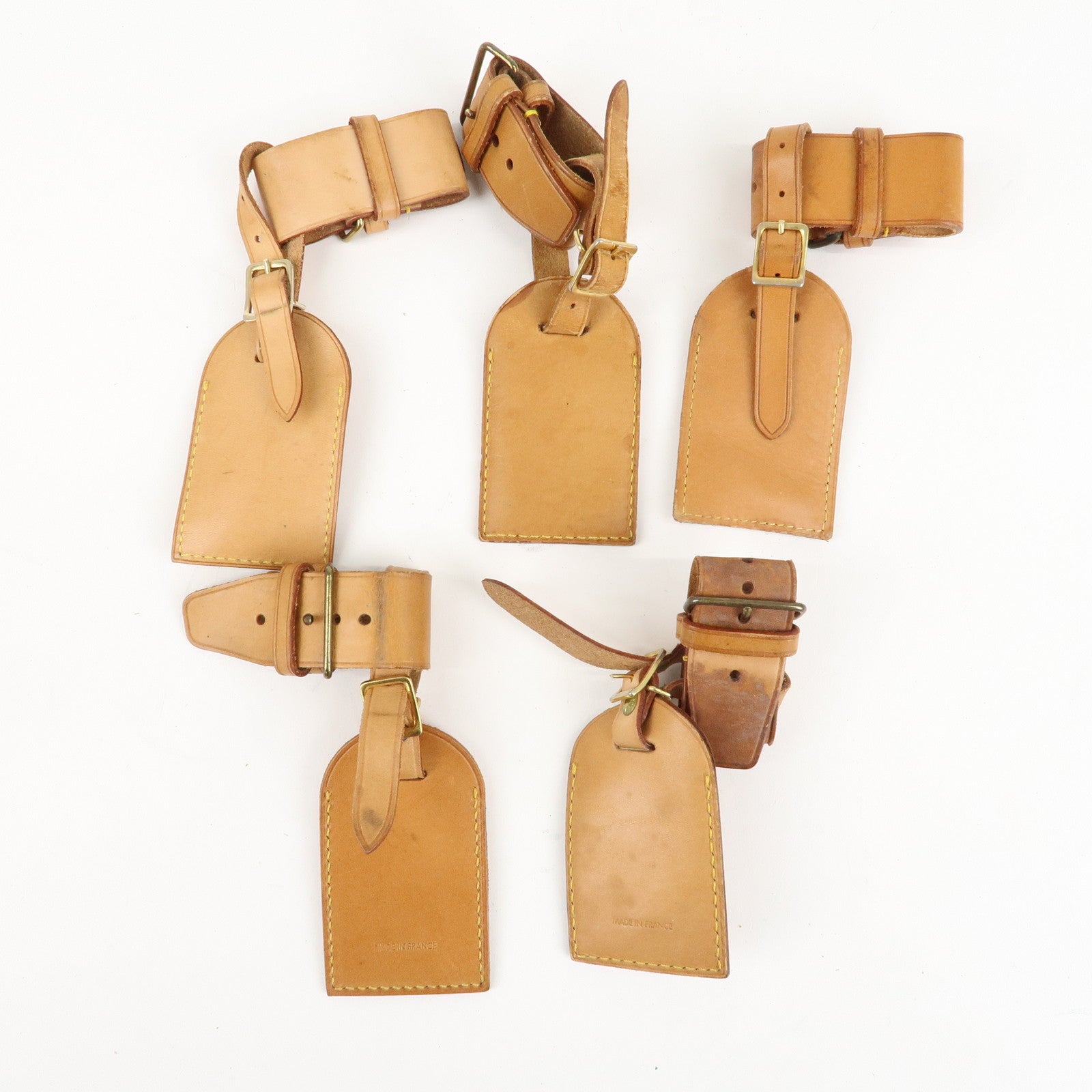 Louis Vuitton Set of 10 Leather Name Tag & Poignet Natural Used