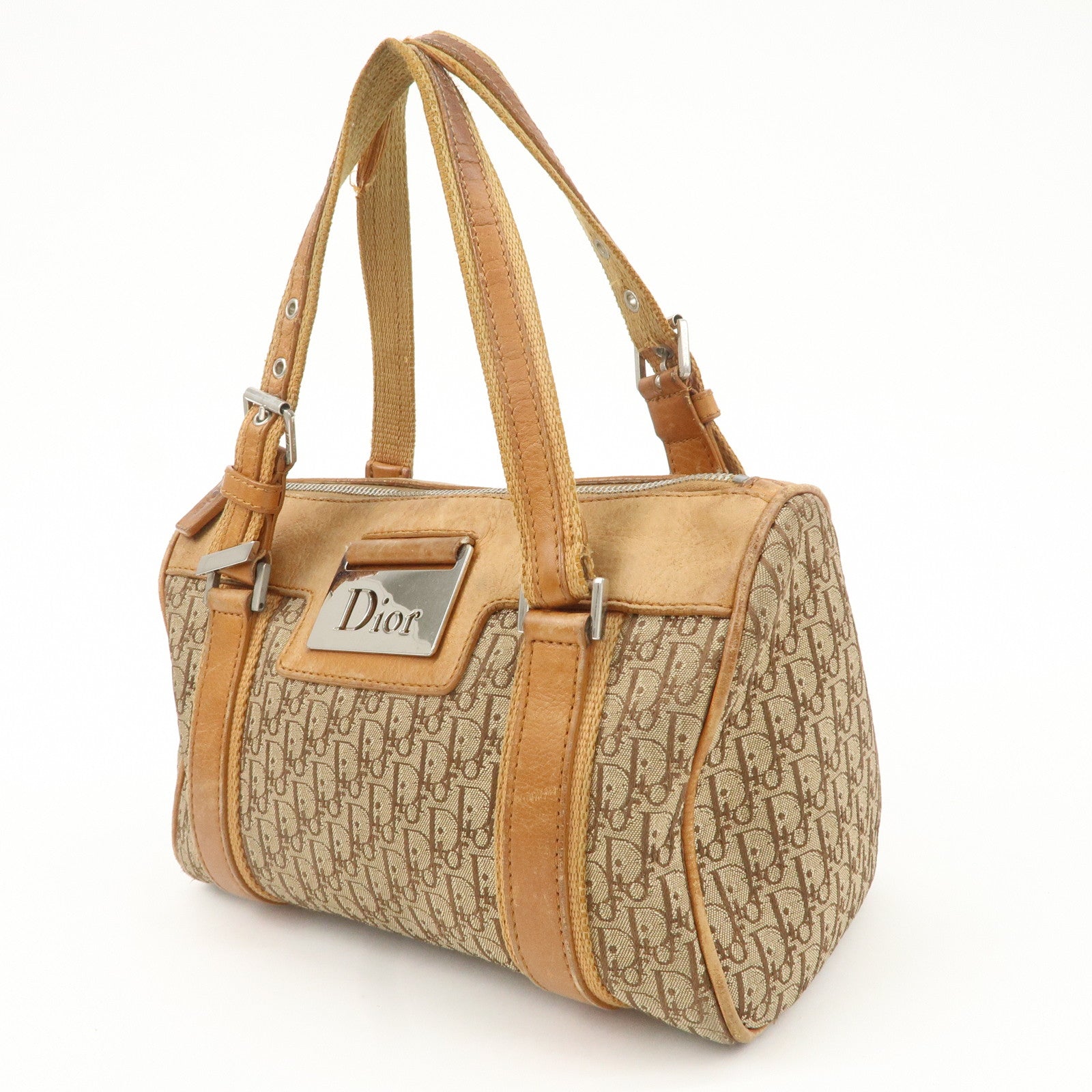 Christian Dior Trotter Street Chic Canvas Leather Mini Boston Bag Used
