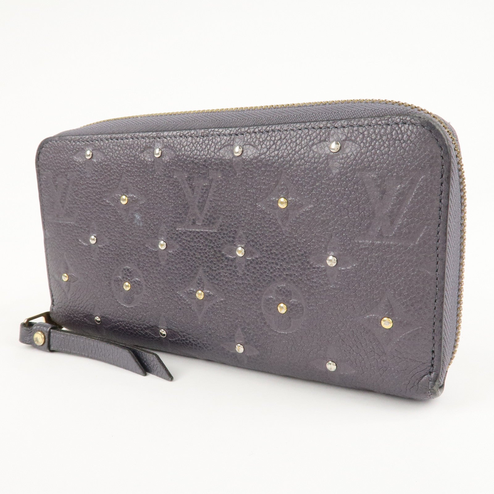 Louis Vuitton Empreinte Zippy Studs Wallet Gris Silver M62209 Used
