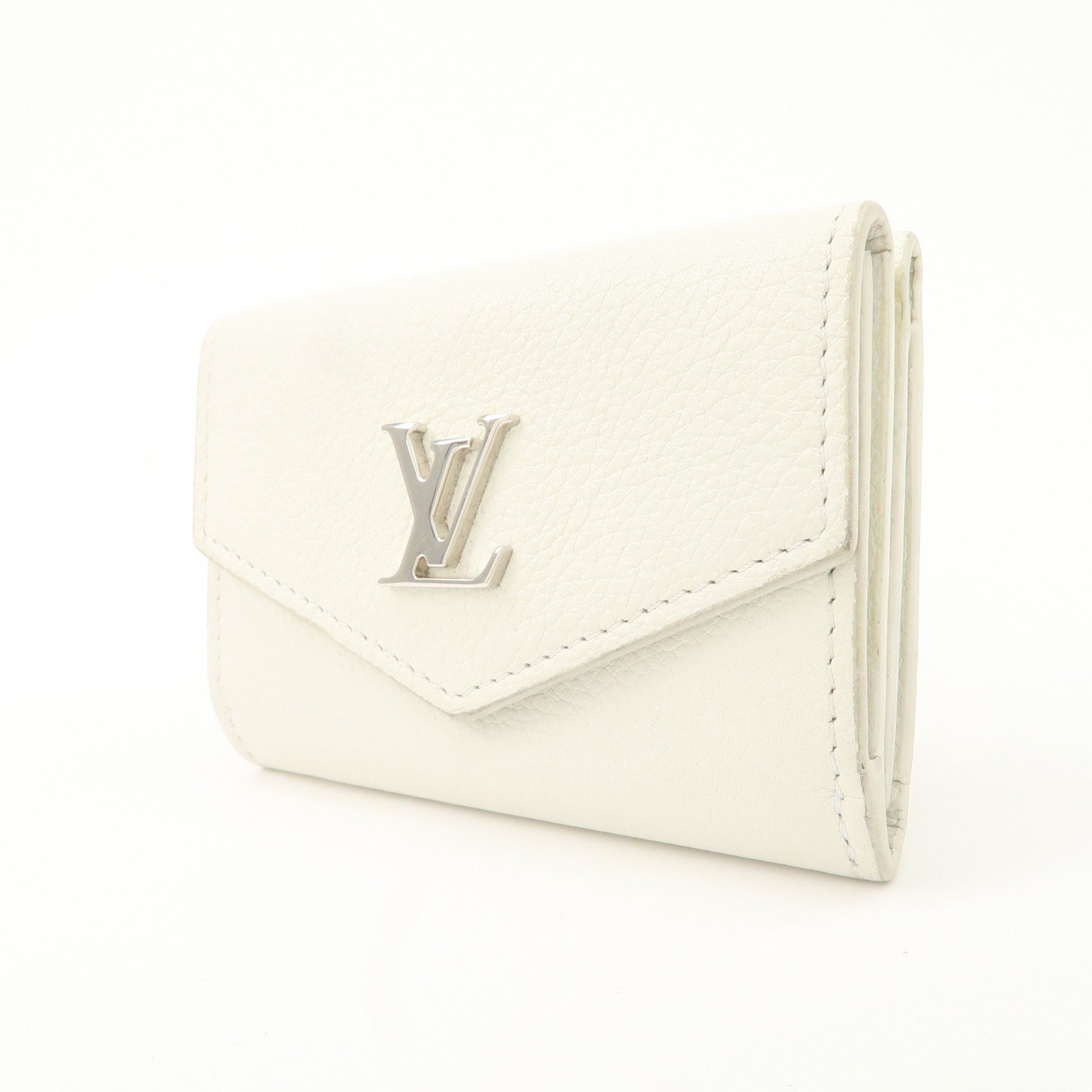 Louis Vuitton Portefeuille Lock Mini Wallet White M68482 Used