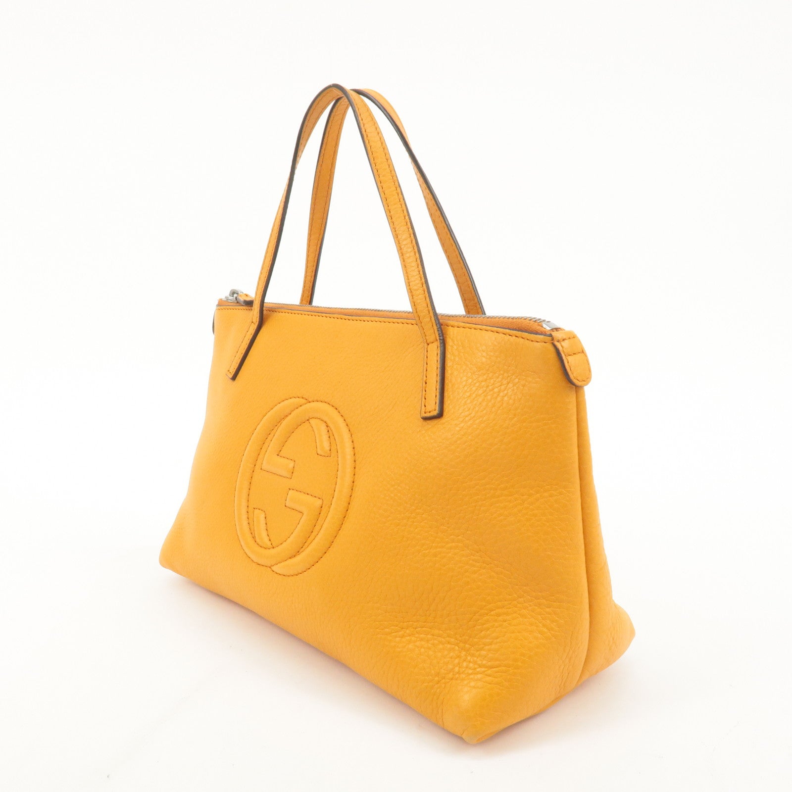 GUCCI Children SOHO Leather Tote Bag Hand Bag Orange 340618 Used