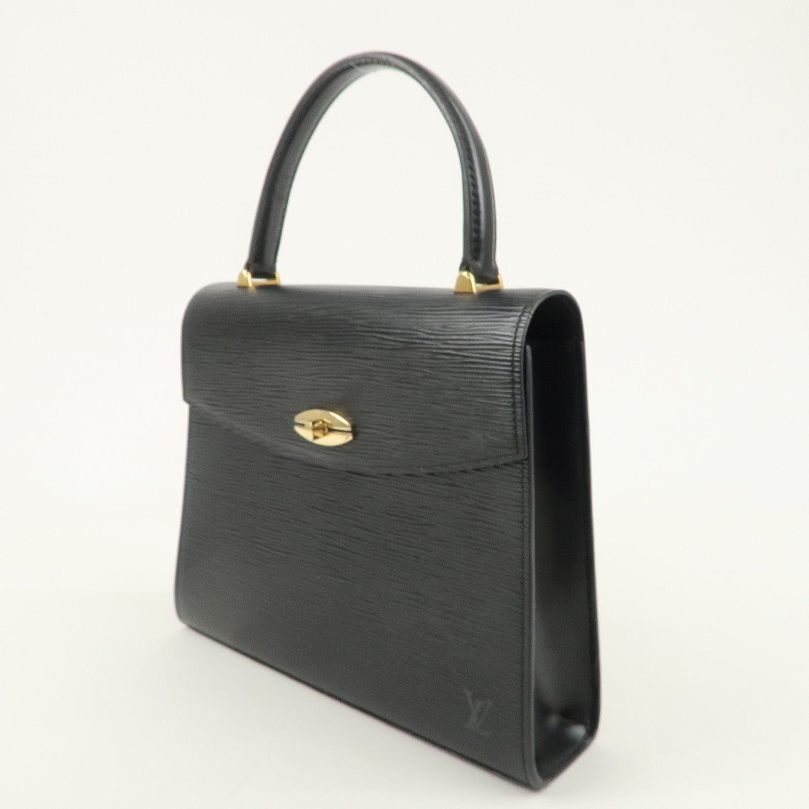 Louis Vuitton Epi Leather Malesherbes Hand Bag Black M523 72 Used