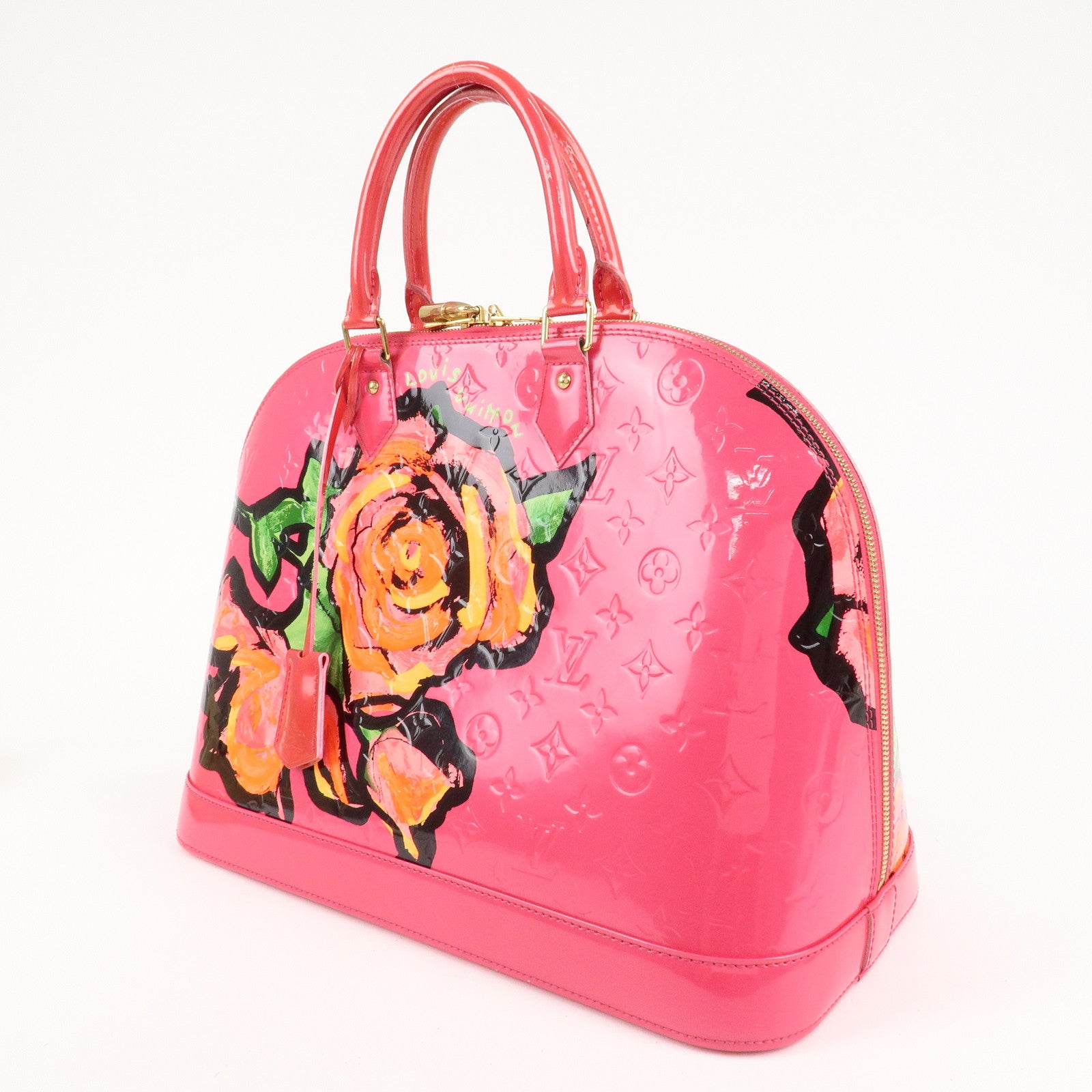Louis Vuitton Monogram Vernis Alma MM Hand Bag Rose M93686 Used