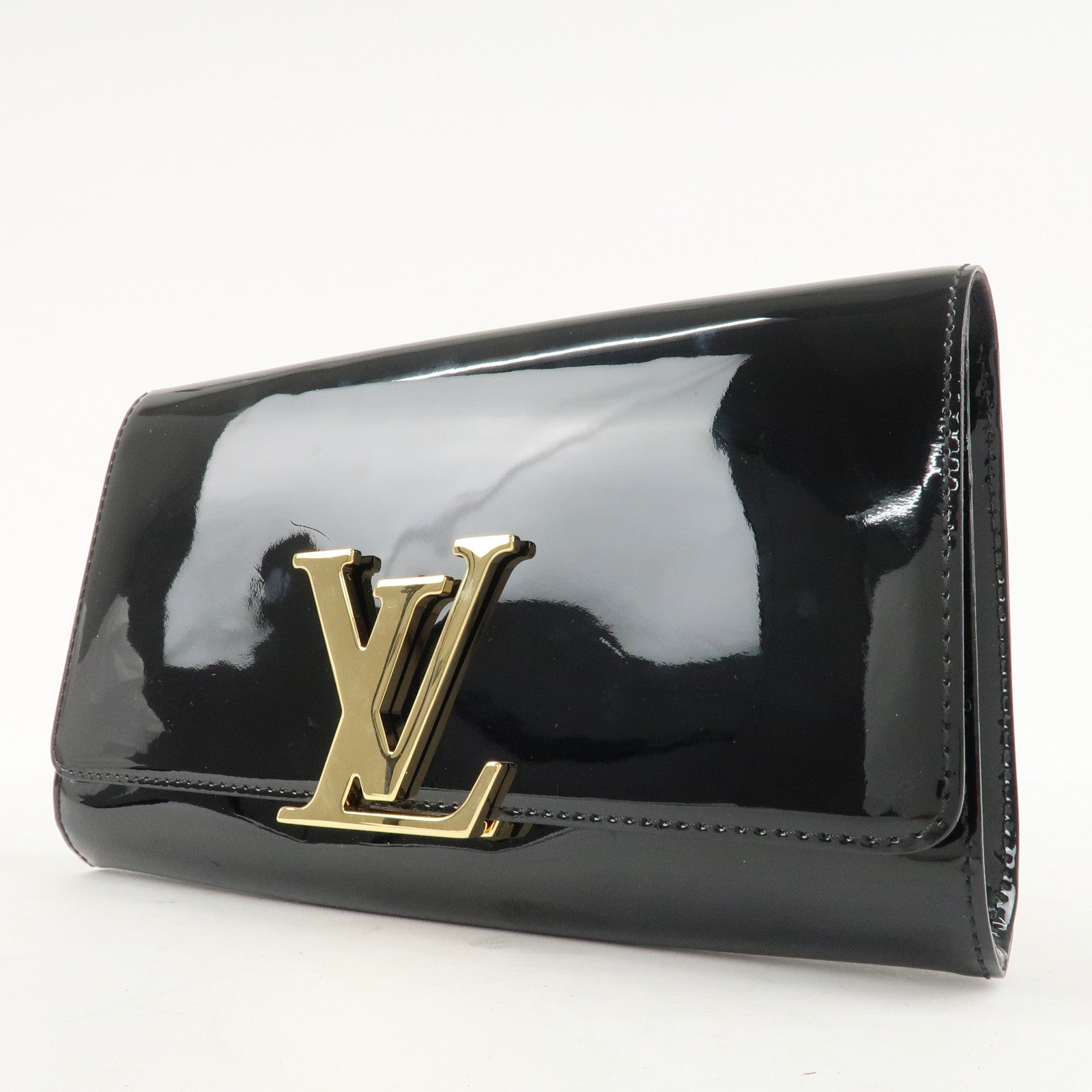Louis Vuitton Vernis Pochette Louise EW Clutch Bag Noir M90083 Used