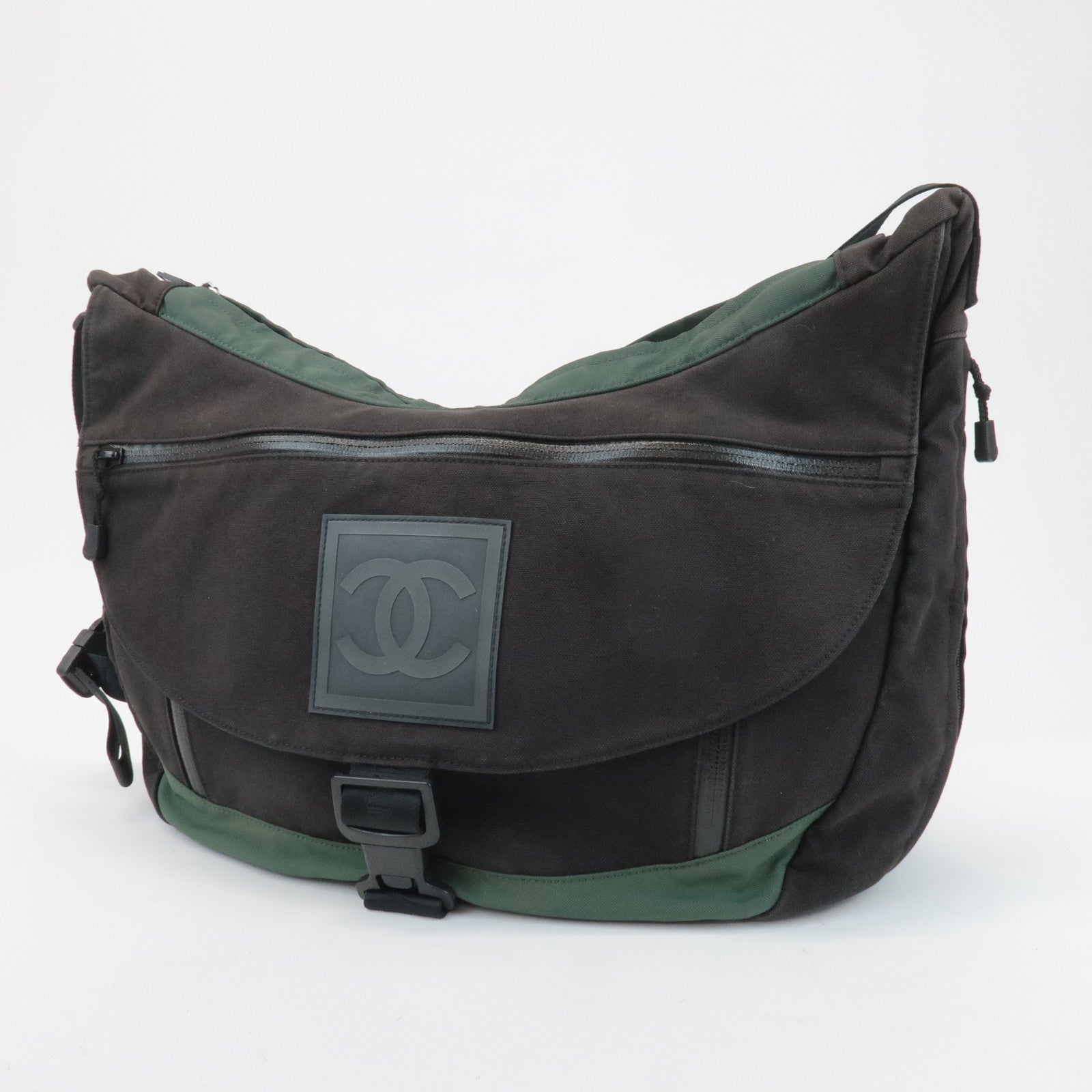 CHANEL COCO Mark Sportline Canvas Shoulder Bag A23289 Used