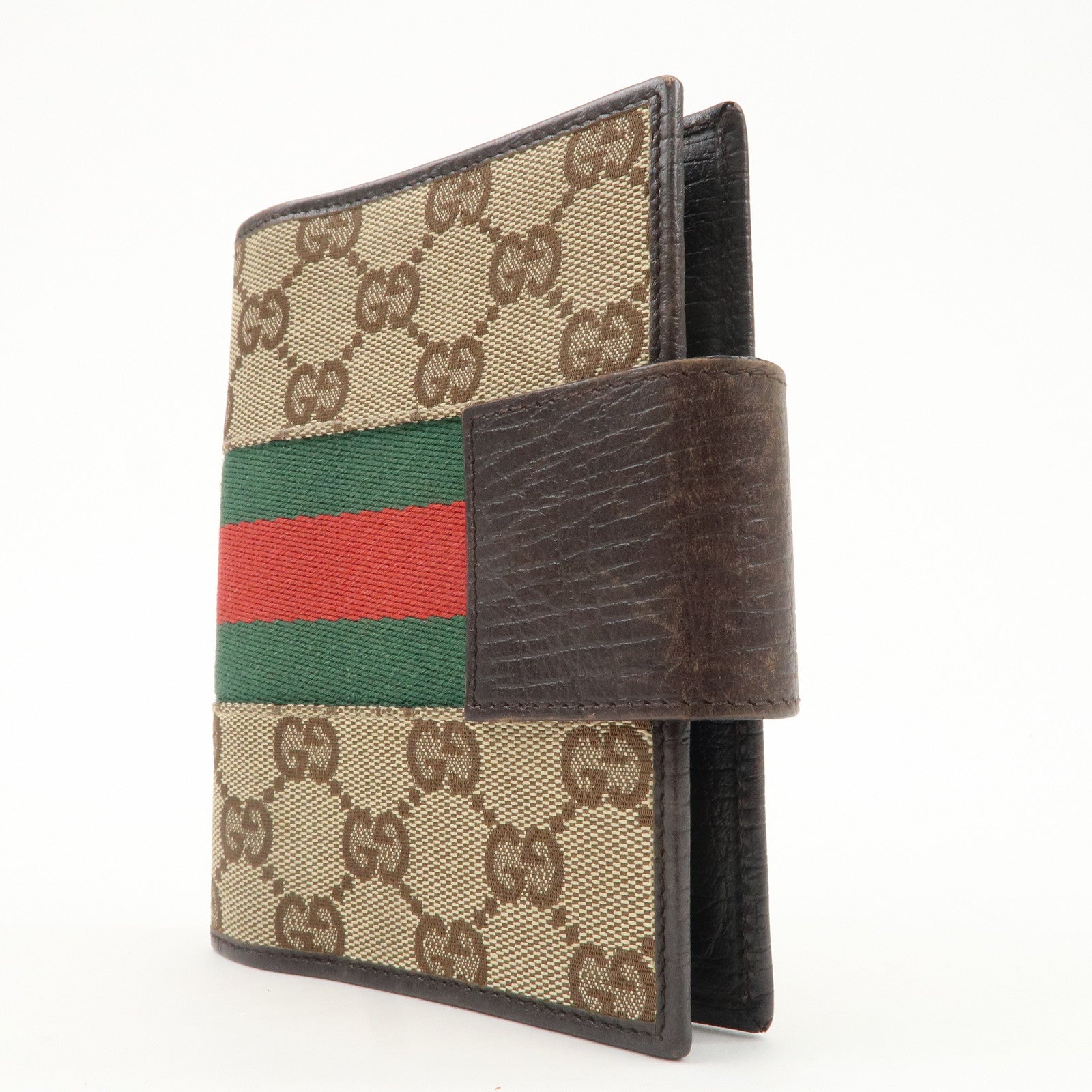 GUCCI Sherry GG Canvas Leather Notebook Cover Planner Cover 115240 Used