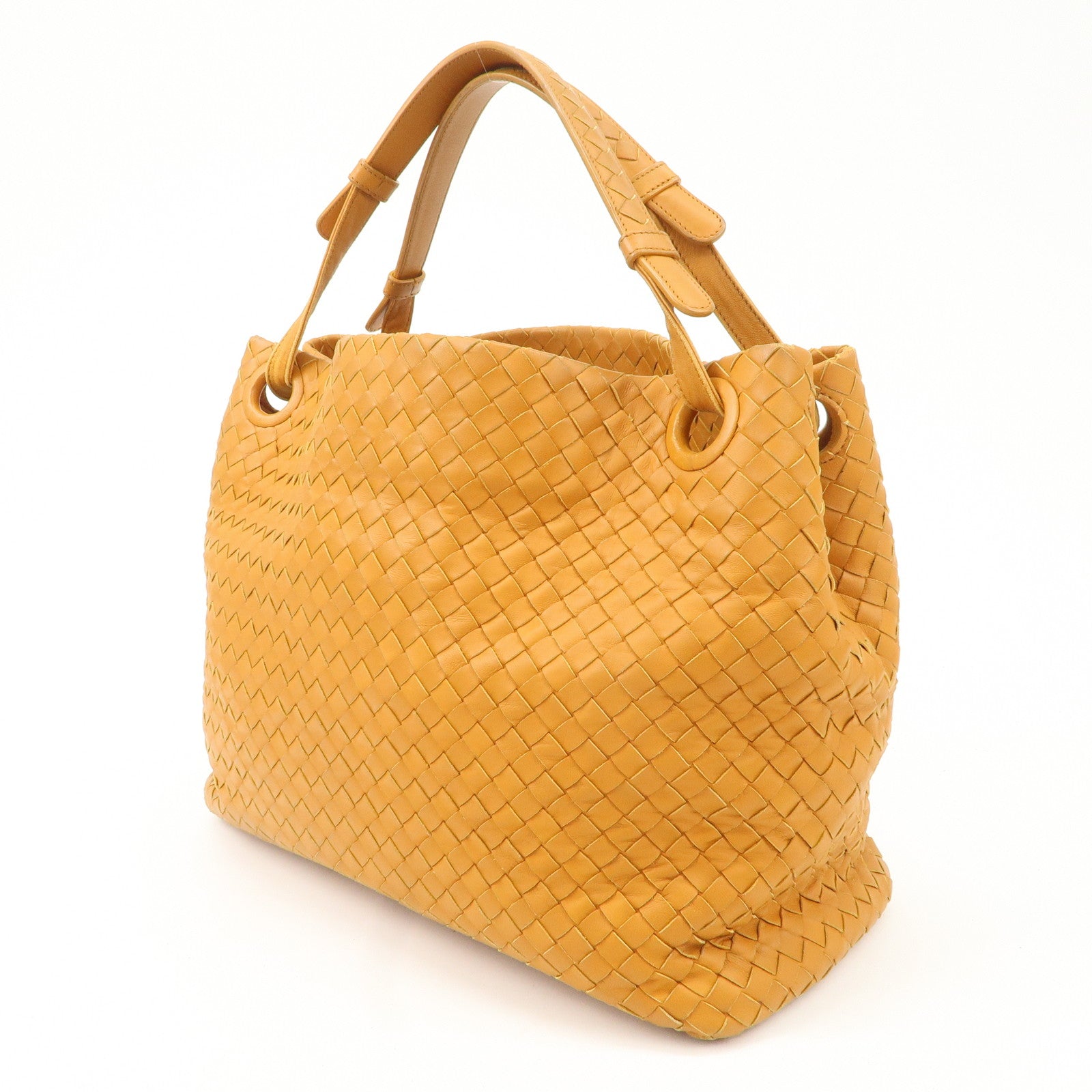 Bottega Veneta Intrecciato leather Tote Bag Orange 179320 Used