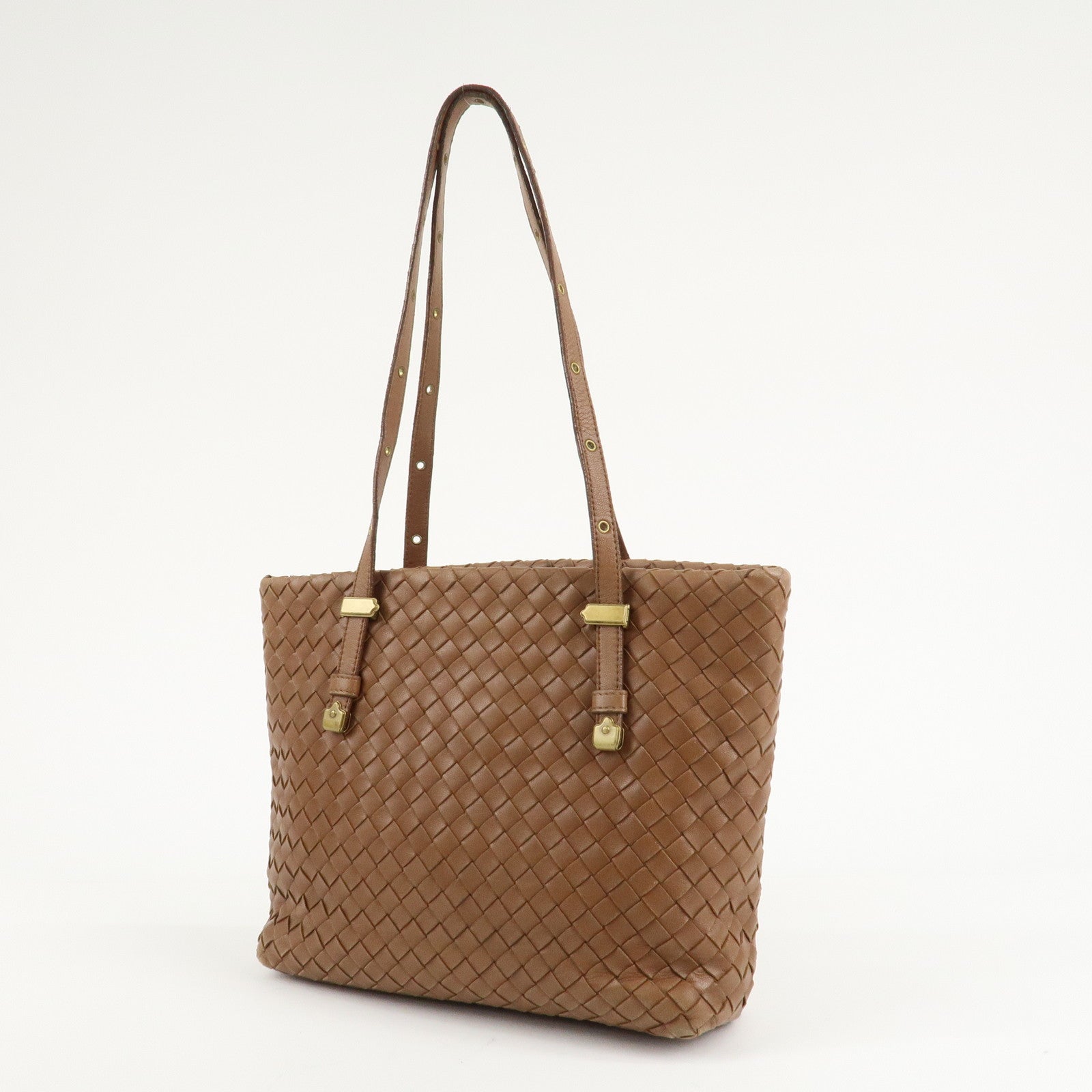 BOTTEGA VENETA Intrecciato Leather Tote Bag Brown 162937 Used