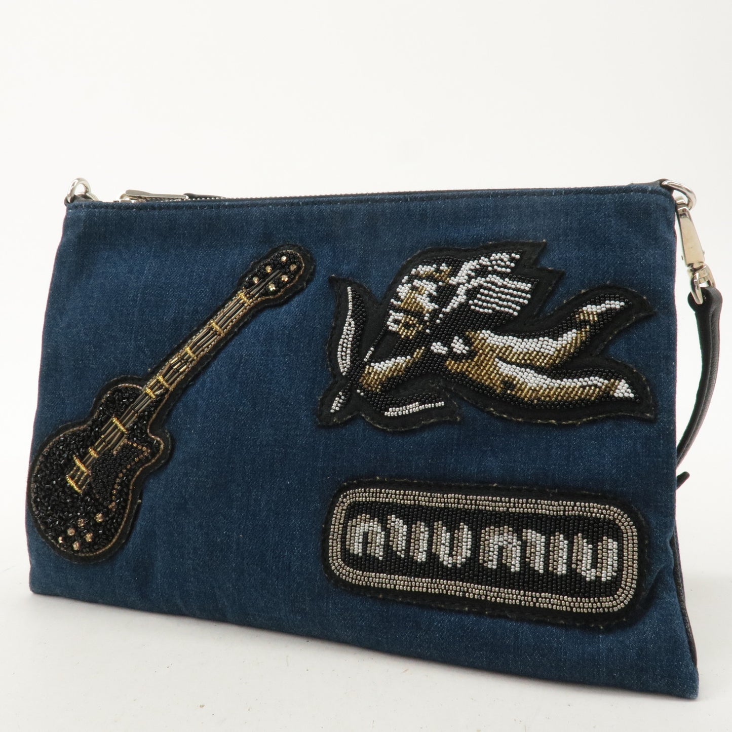 Miu Miu Denim Leather 2WAY bag Clutch Bag