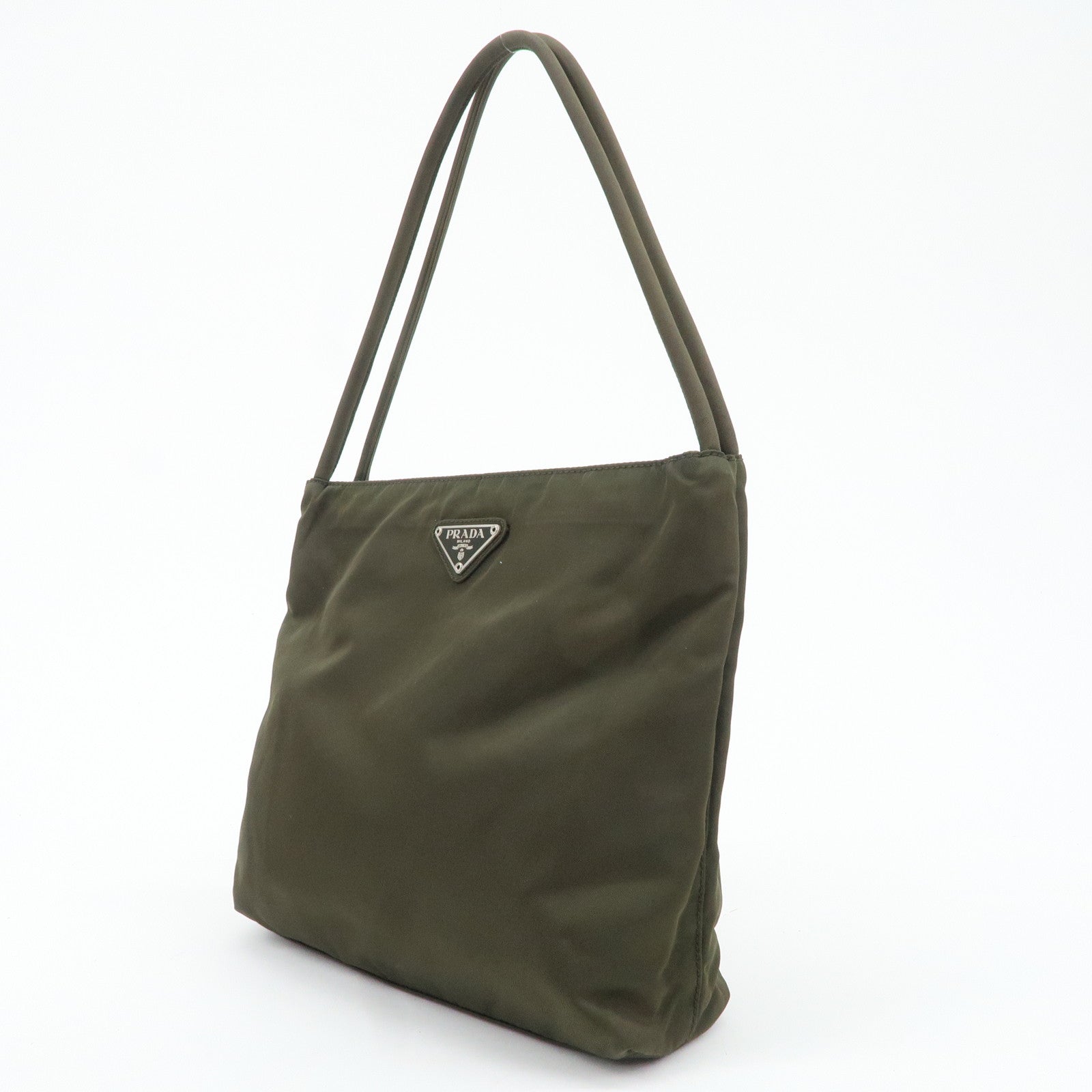 PRADA Nylon Tote Bag Shoulder Bag Khaki K3093 Used
