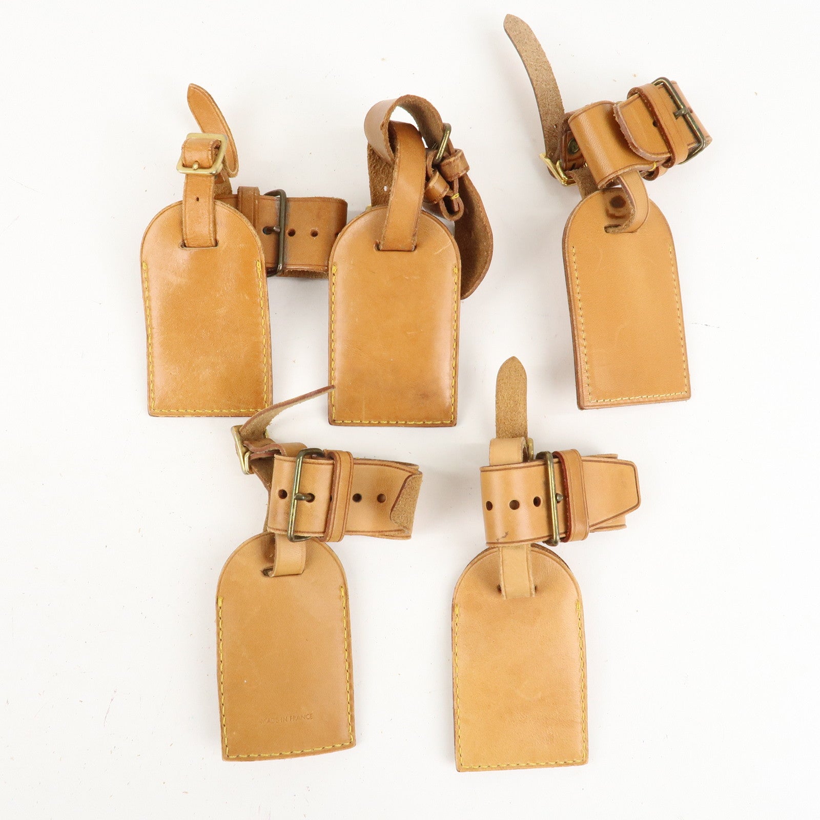 Louis Vuitton Set of 10 Leather Name Tag & Poignet Natural Used