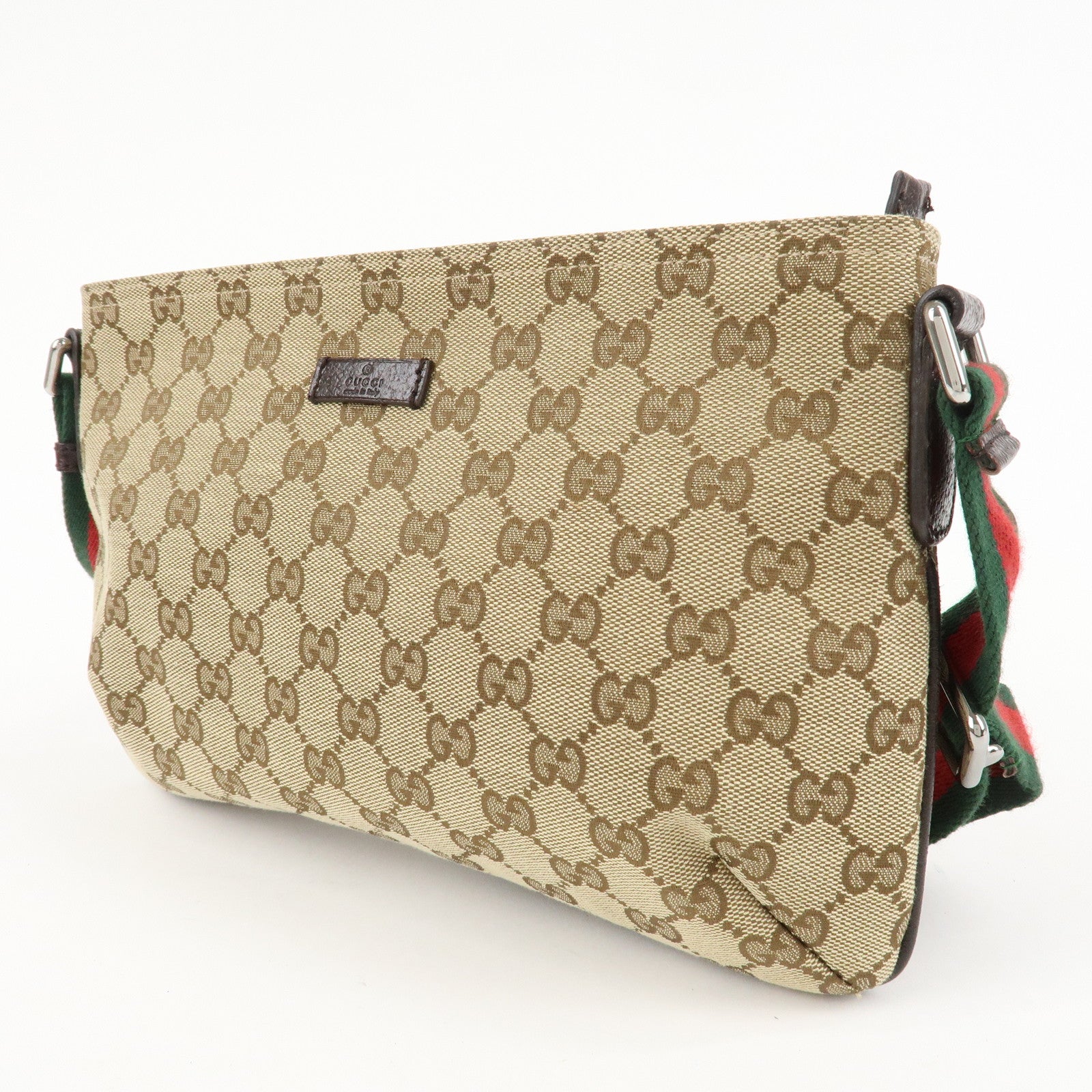GUCCI Sherry GG Canvas Leather Shoulder Bag Crossbody 189749 Used