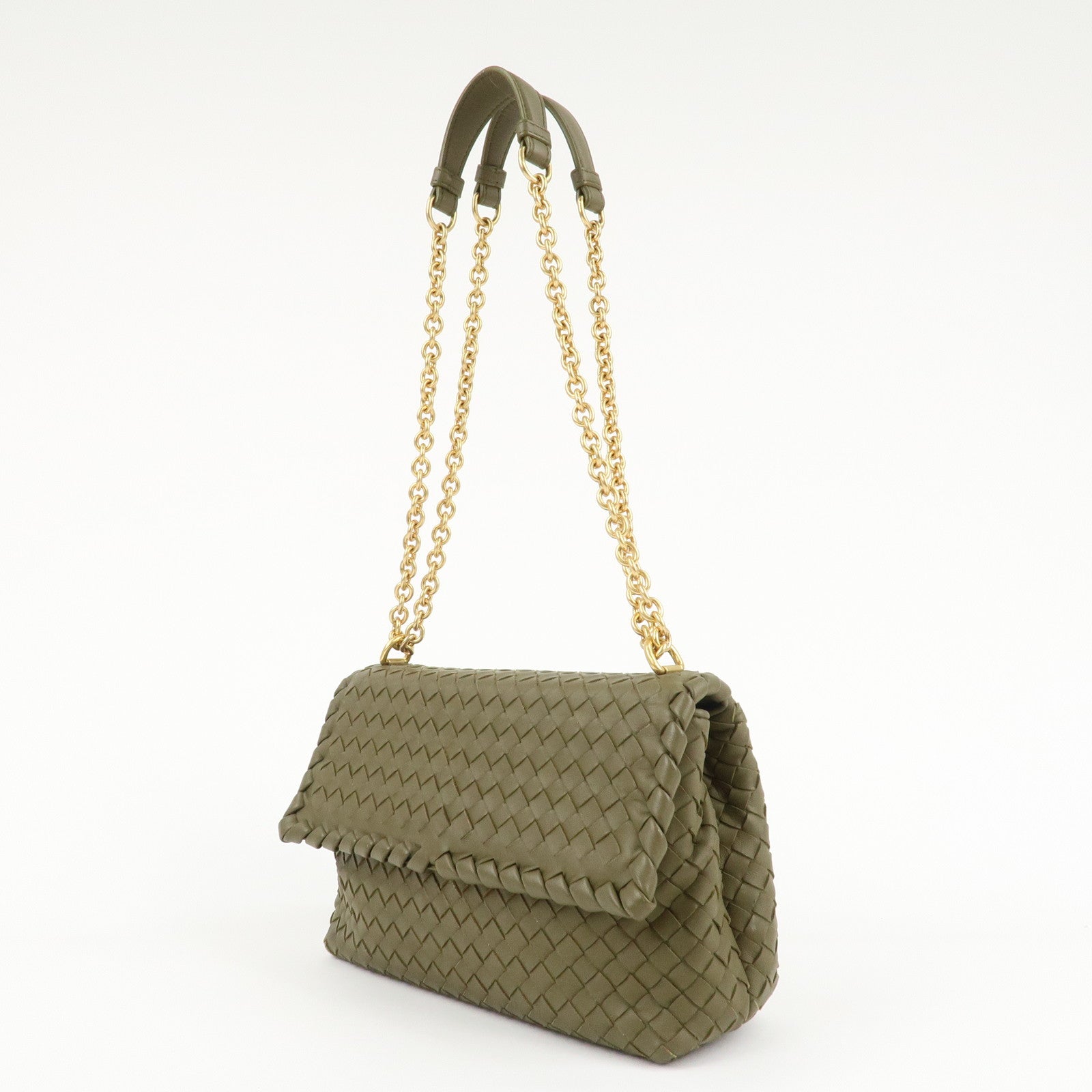 BOTTEGA VENETA Intrecciato Leather Olympia Chain Shoulder Bag Used