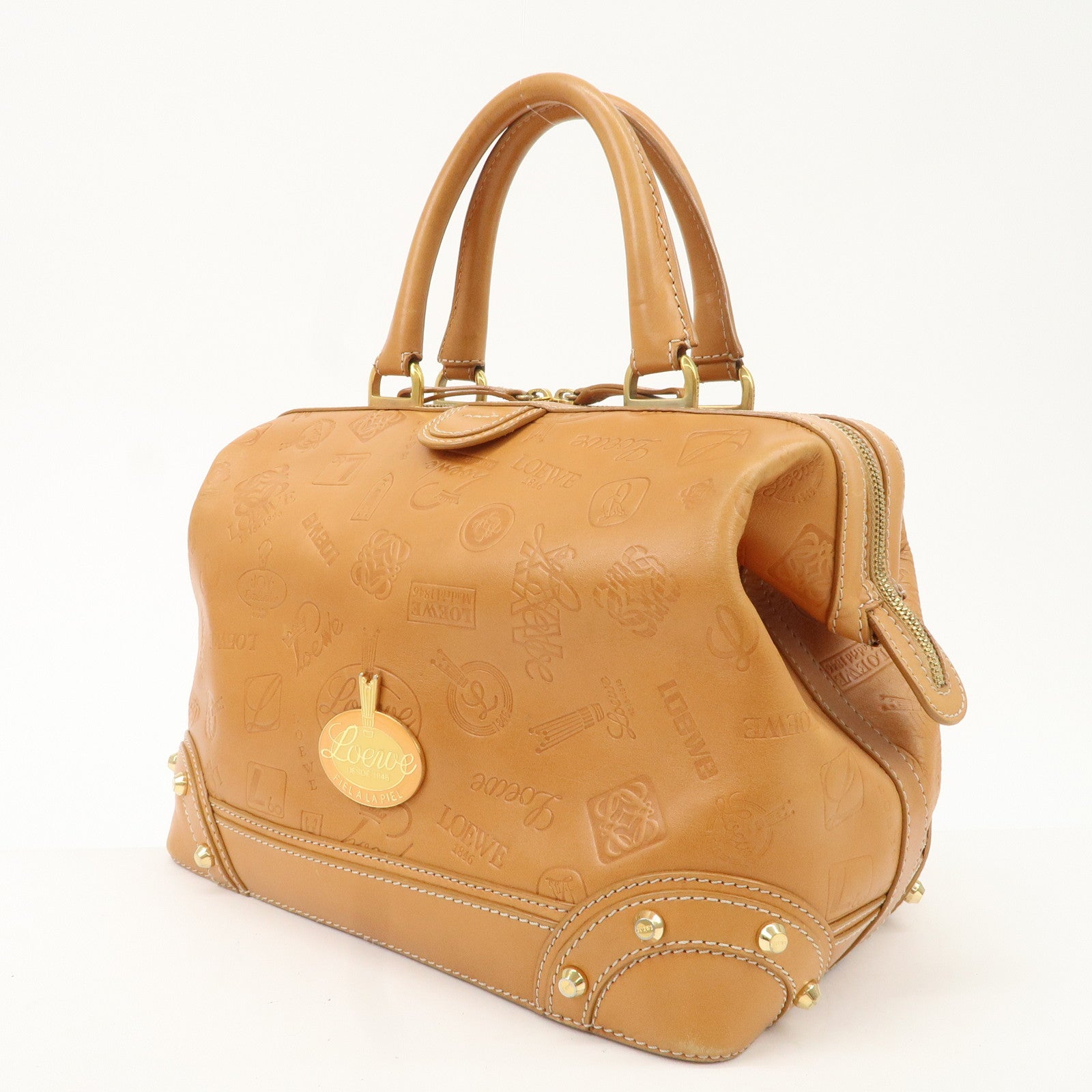 LOEWE Leather Doctor's Bag Boston Bag 160th Anniversary Used