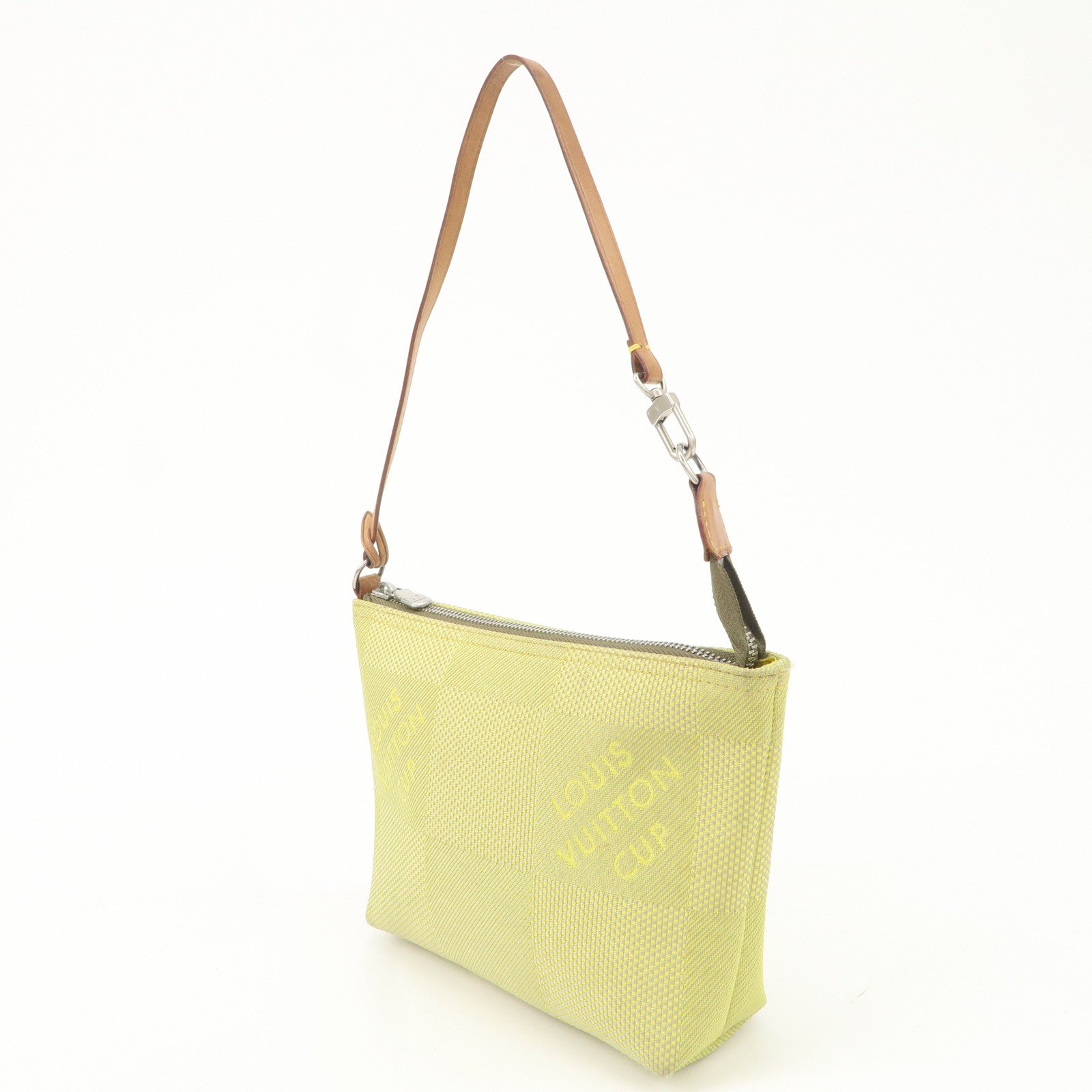 Louis Vuitton Damier Geant Volunteer Pouch Lime Yellow Used
