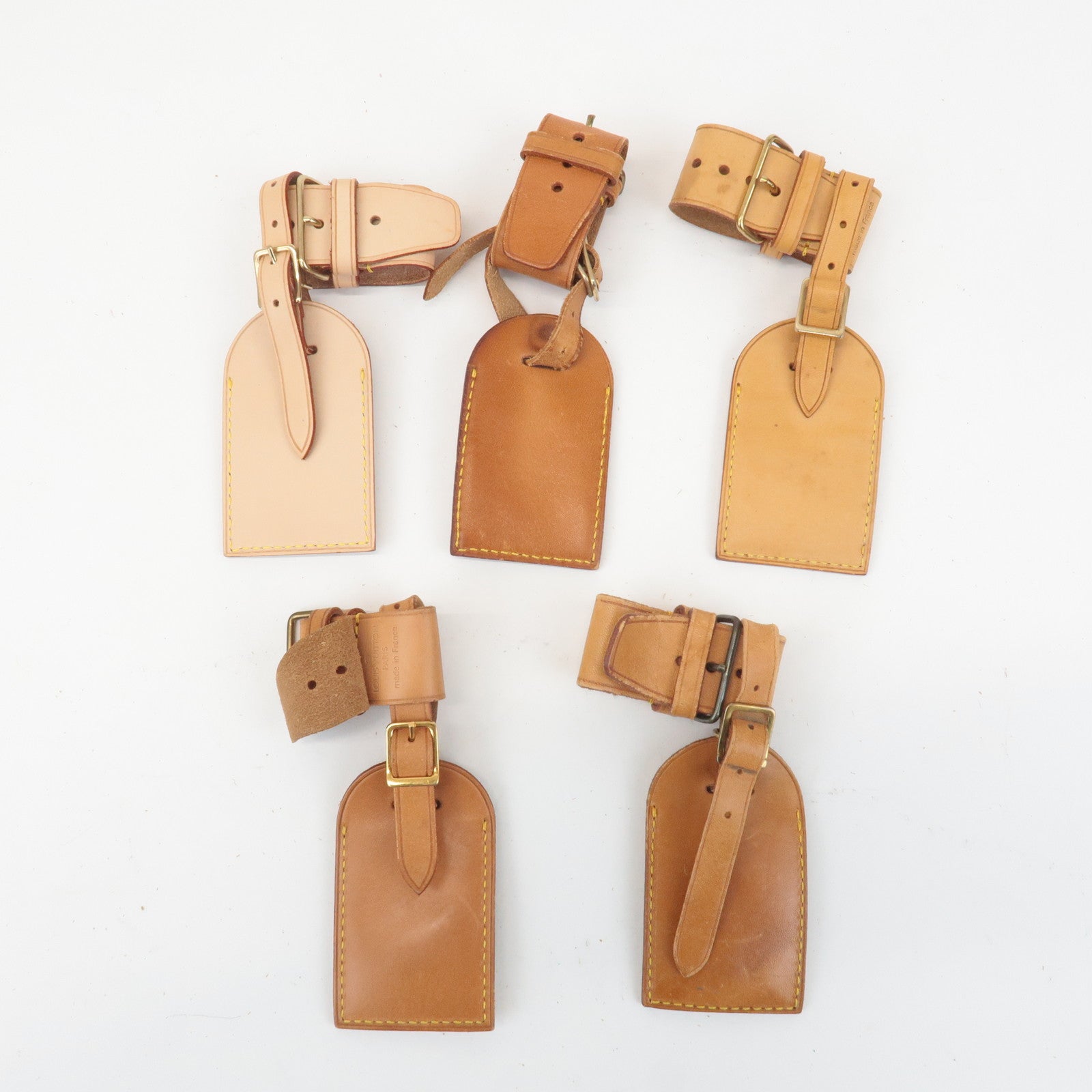 Louis Vuitton Set of 10 Leather Name Tag & Poignet Natural Used