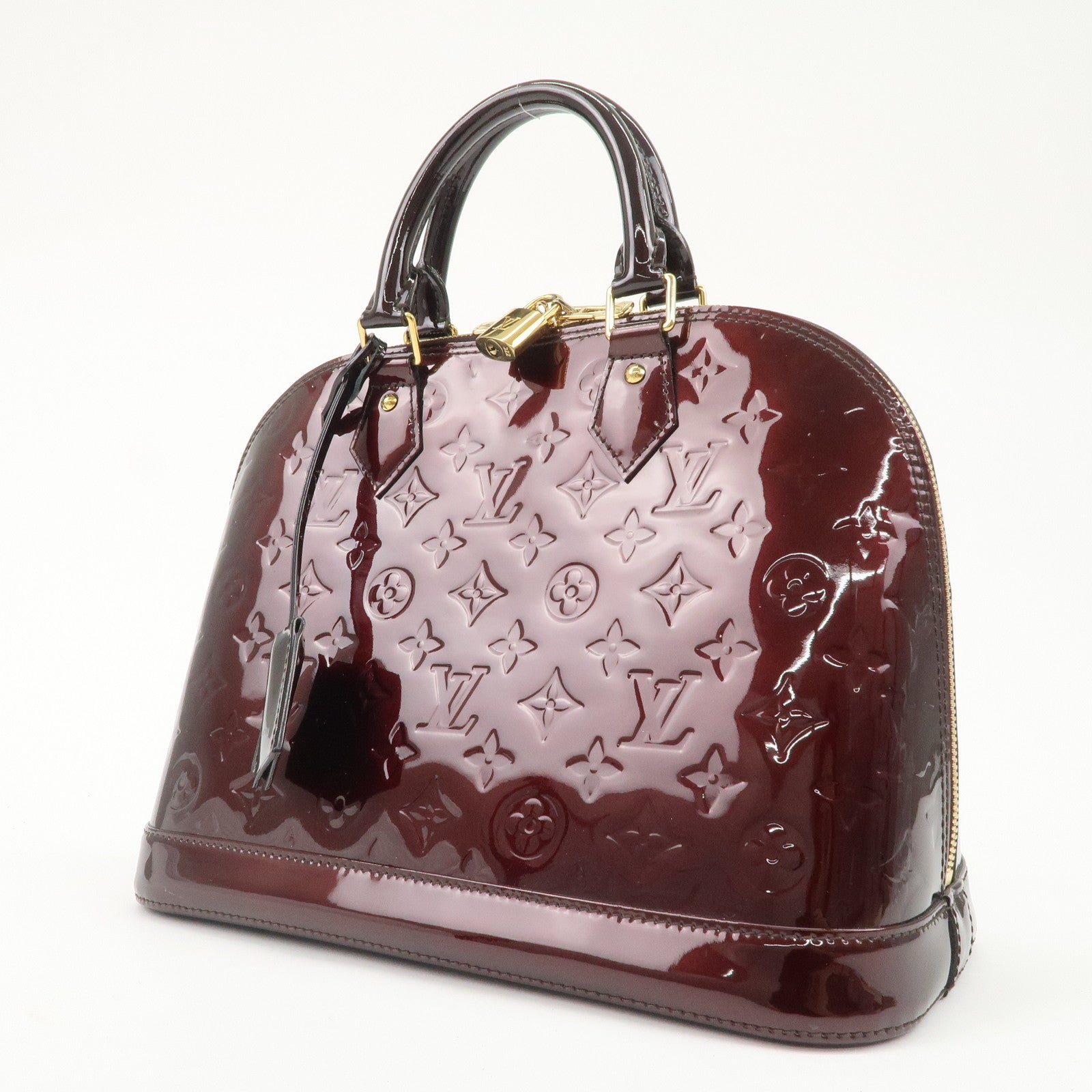 Louis Vuitton Monogram Vernis Alma PM Hand Bag Amarante M91611 Used