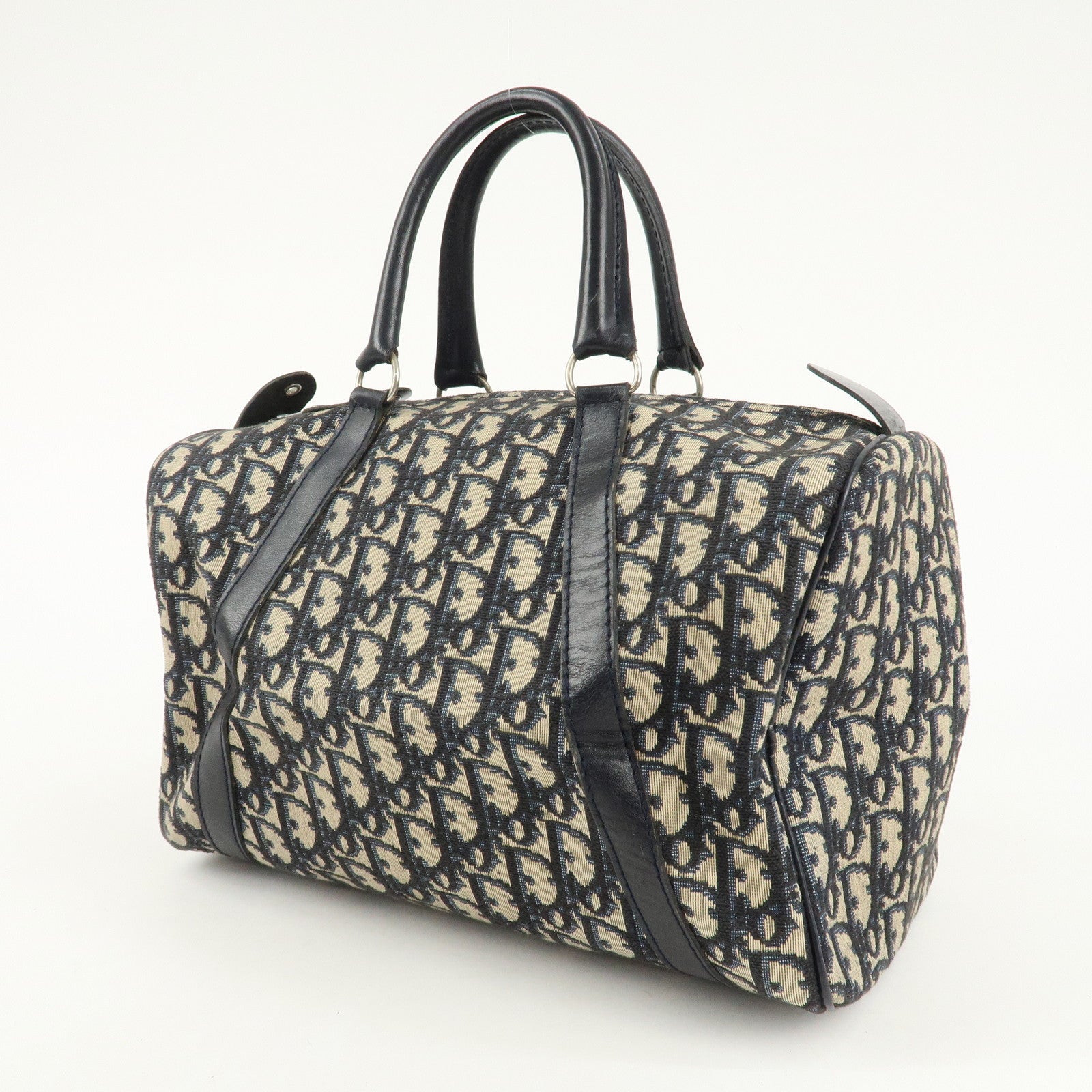 Christian Dior Trotter Canvas Leather Boston Bag Hand Bag Used
