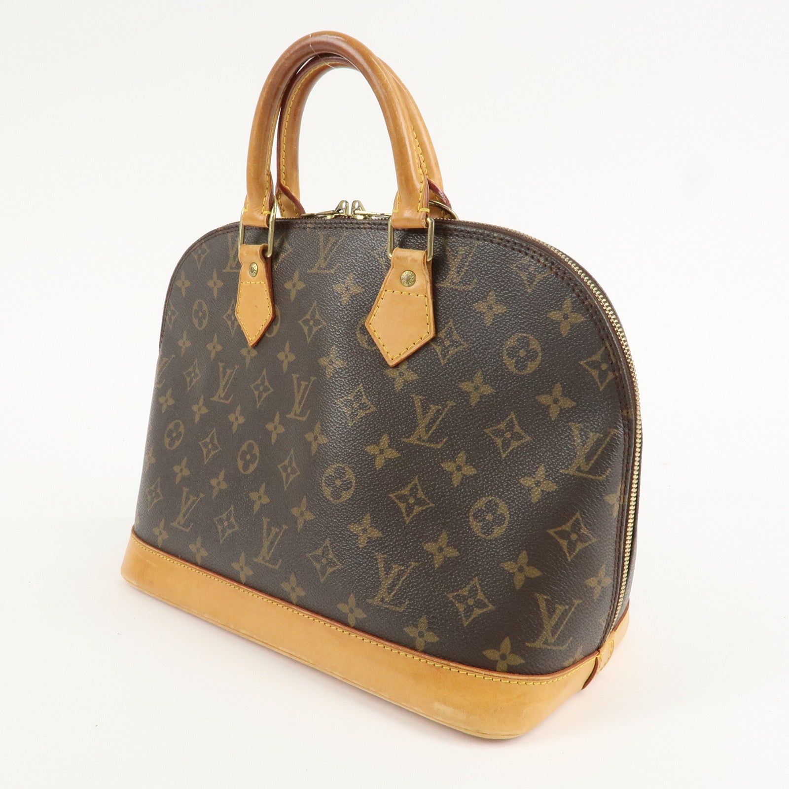 Louis Vuitton Monogram Alma Hand Bag Brown M51130 Used