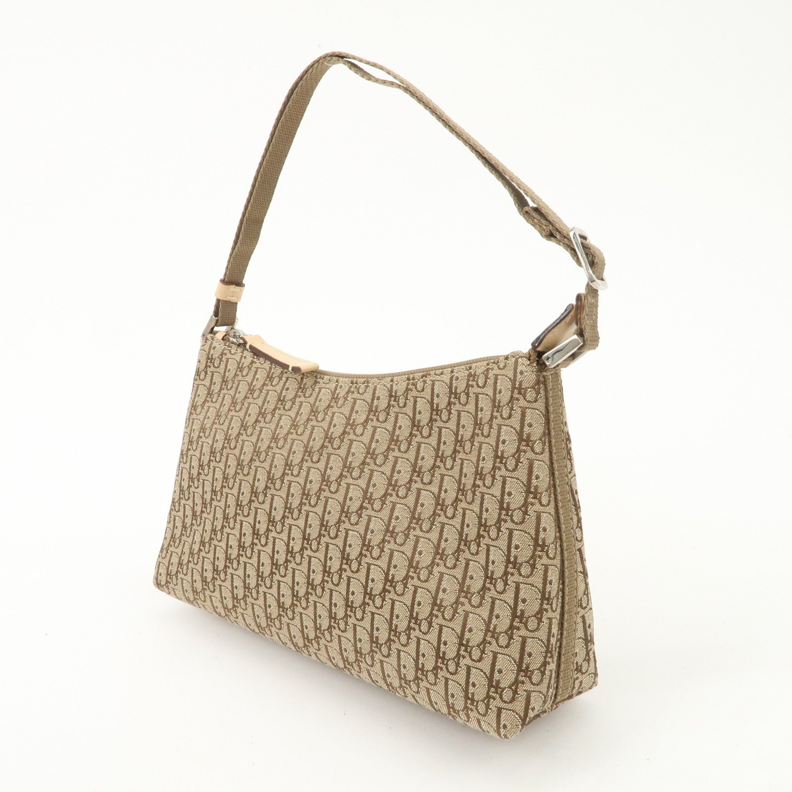 Christian Dior Trotter Canvas Leather Shoulder Bag 02RU 0064 Used
