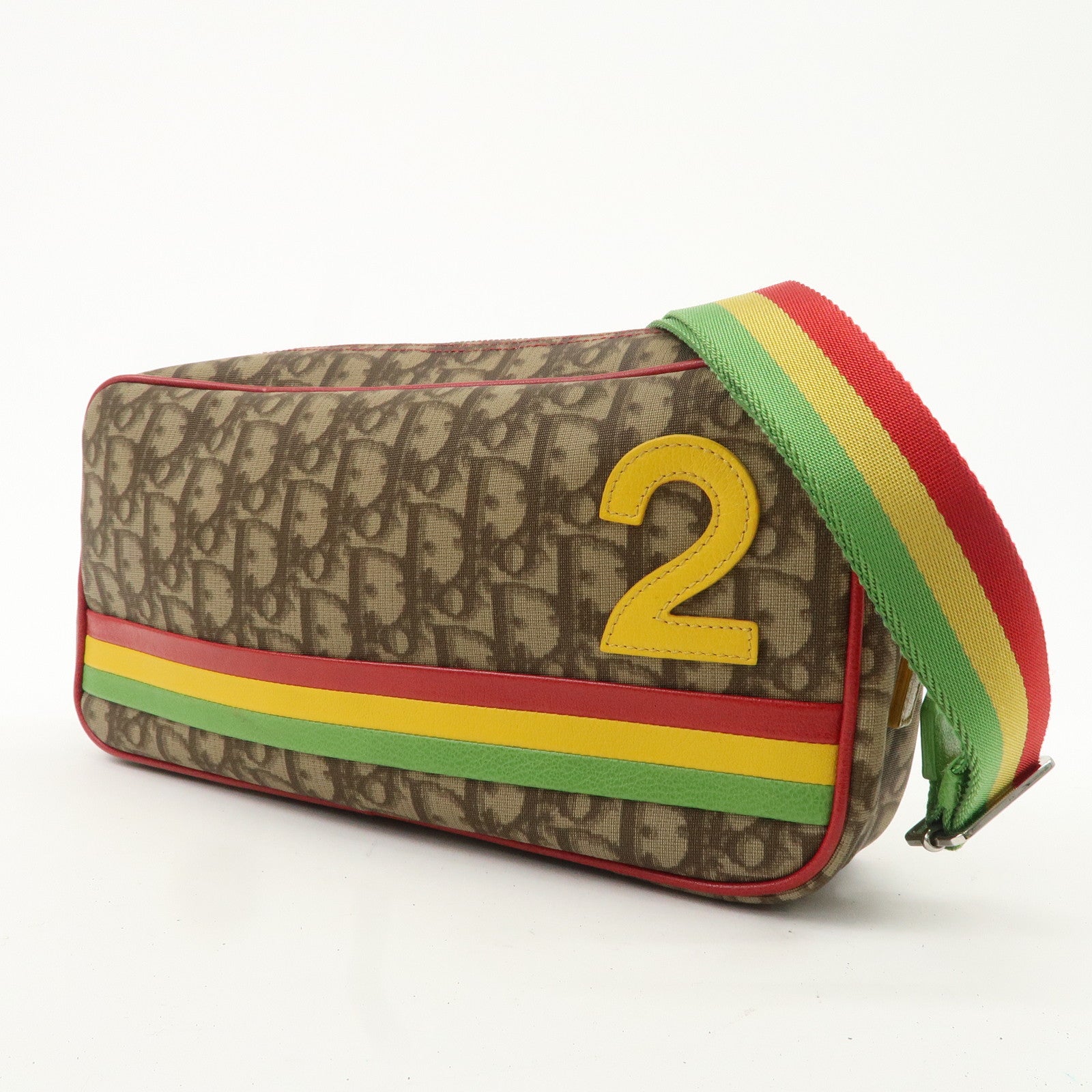 Christian Dior Rasta Trotter PVC Leather Shoulder Bag Brown Used