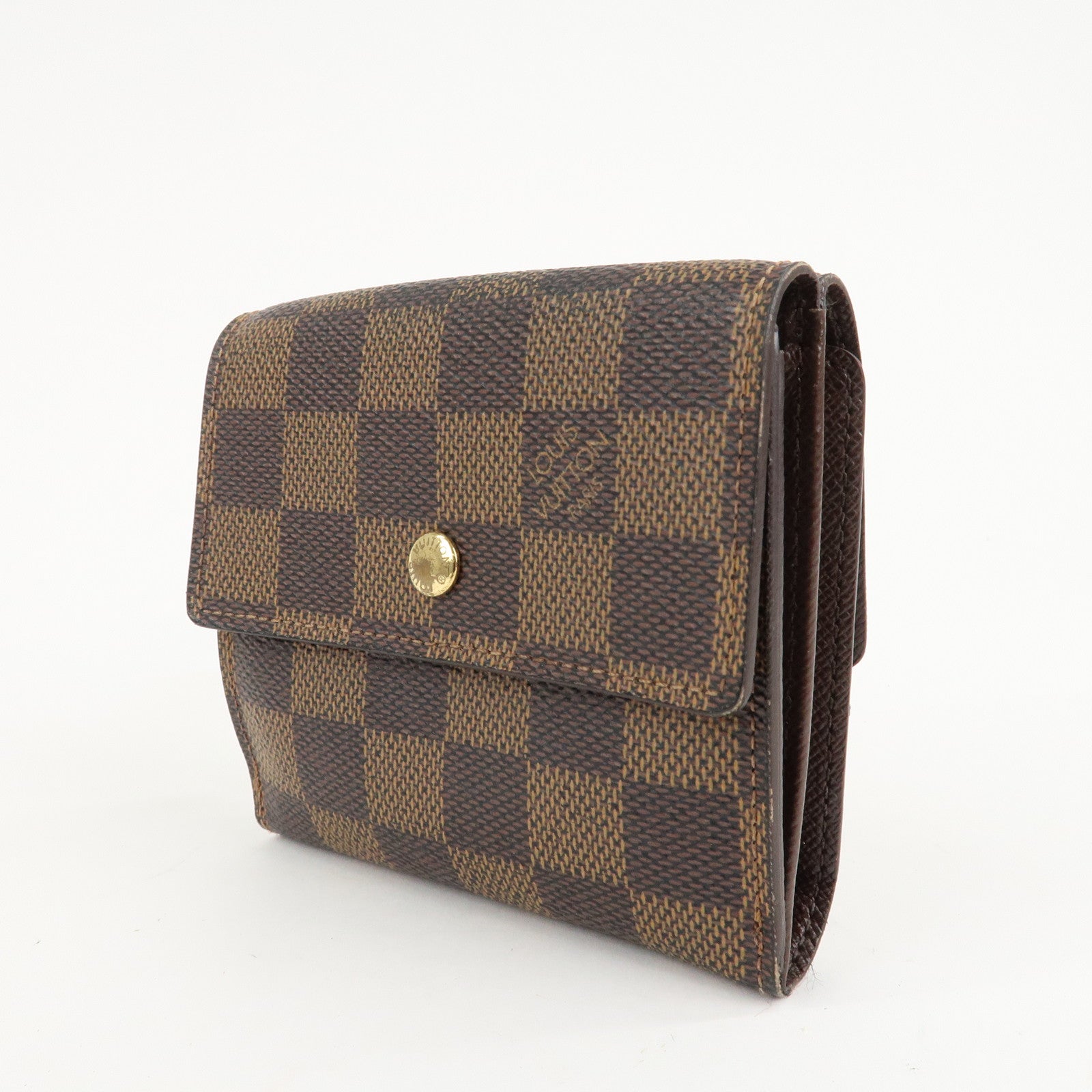 Louis Vuitton Damier Ebene Portefeuille Elise Wallet N61654 Used