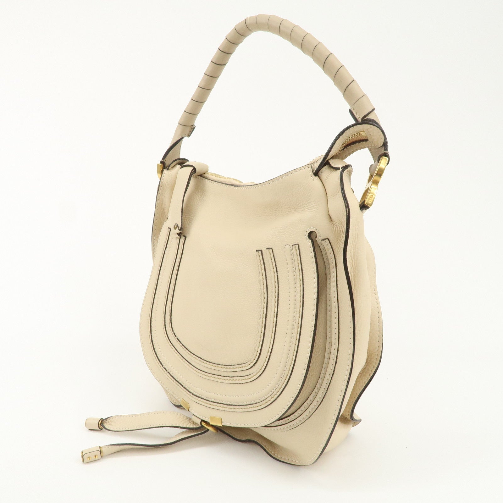 Chloe leather Marcy one-shoulder bag Beige 021156-27 Used
