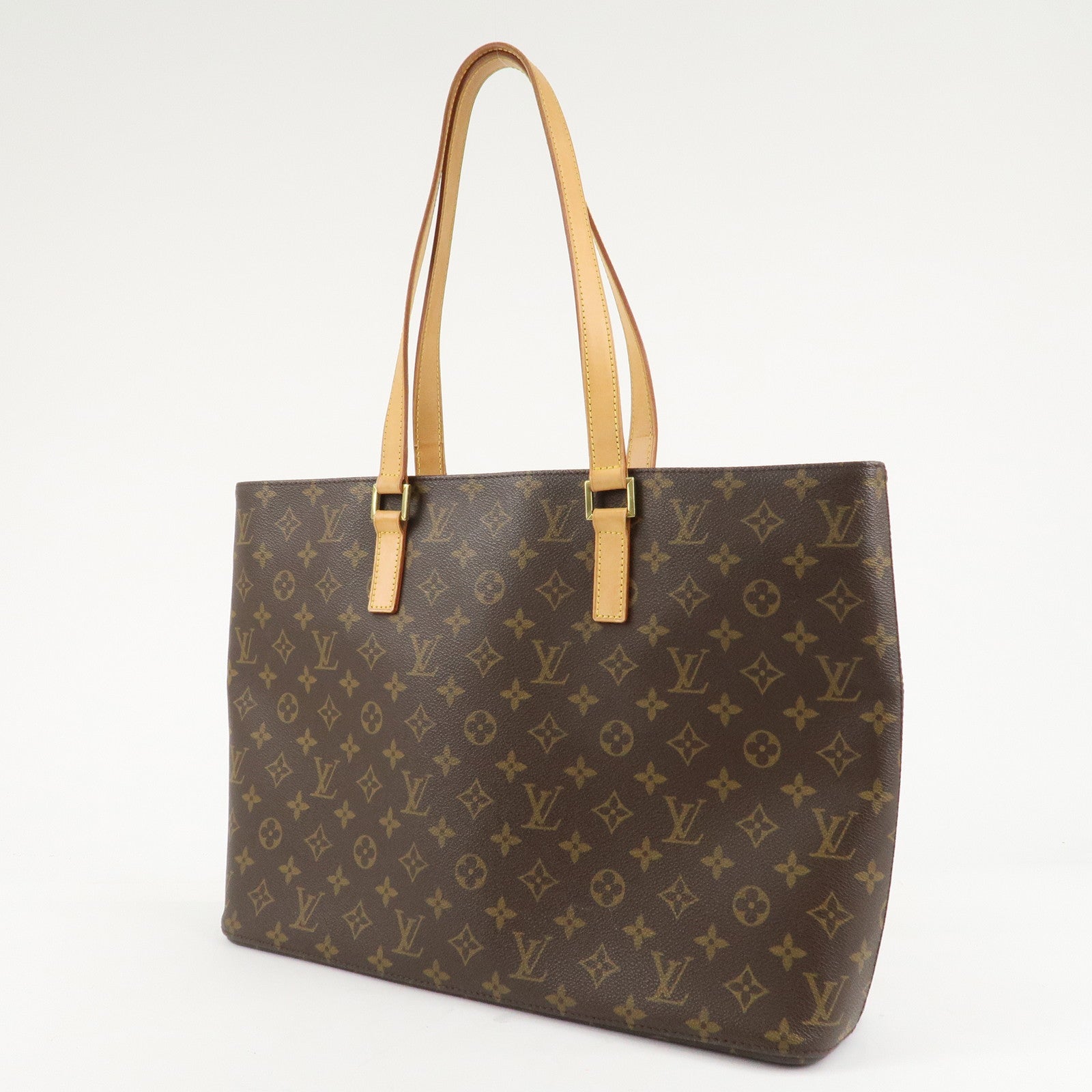 Louis Vuitton Monogram Luco Tote Bag Hand Bag Brown M51155 Used
