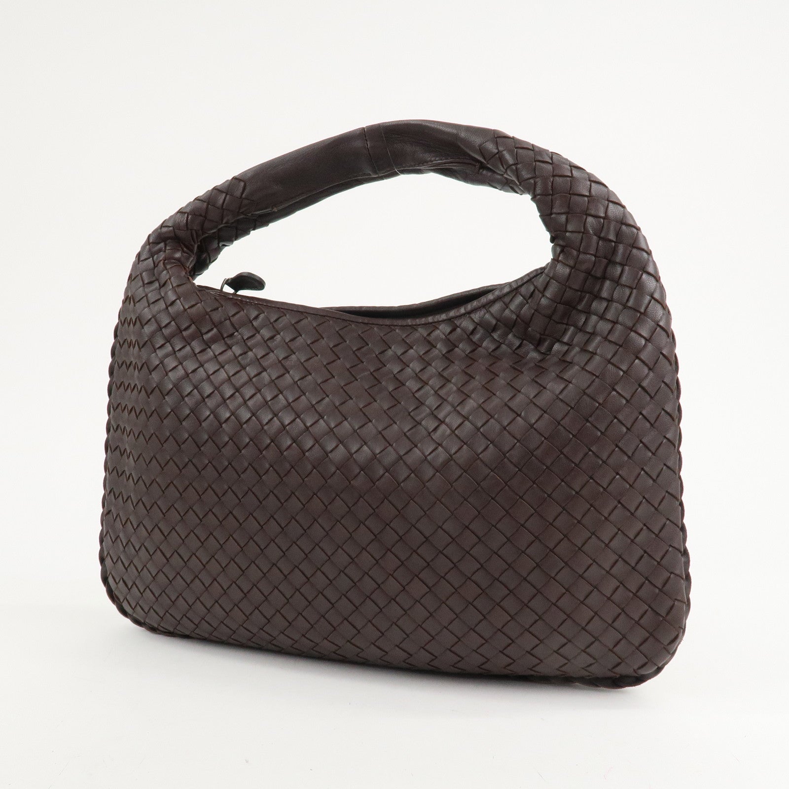 BOTTEGA VENETA Hobo Intrecciato Leather Shoulder Bag Brown 115653 Used