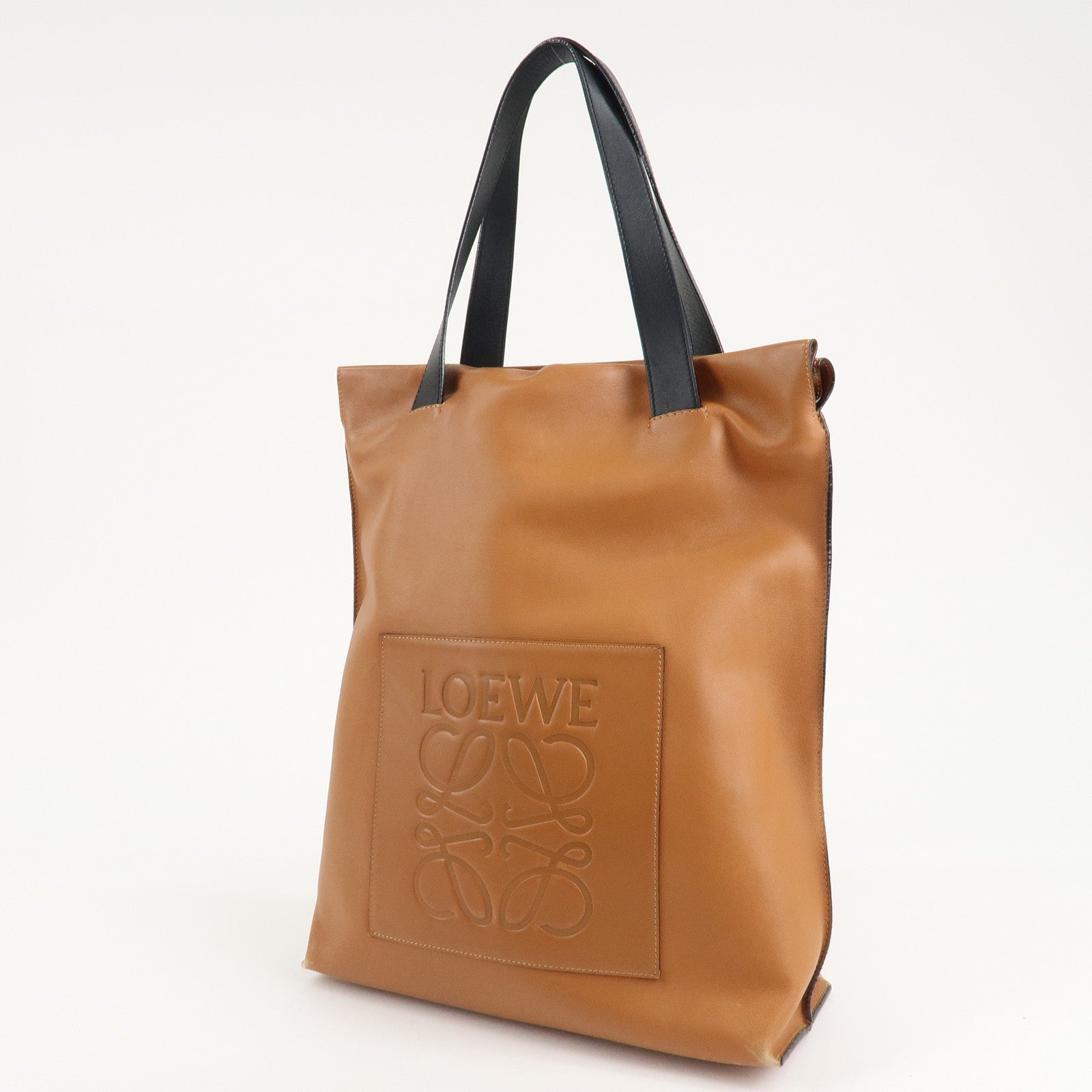 LOEWE Anagram Leather Bolso Shopper Tote Bag Shoulder Bag Used