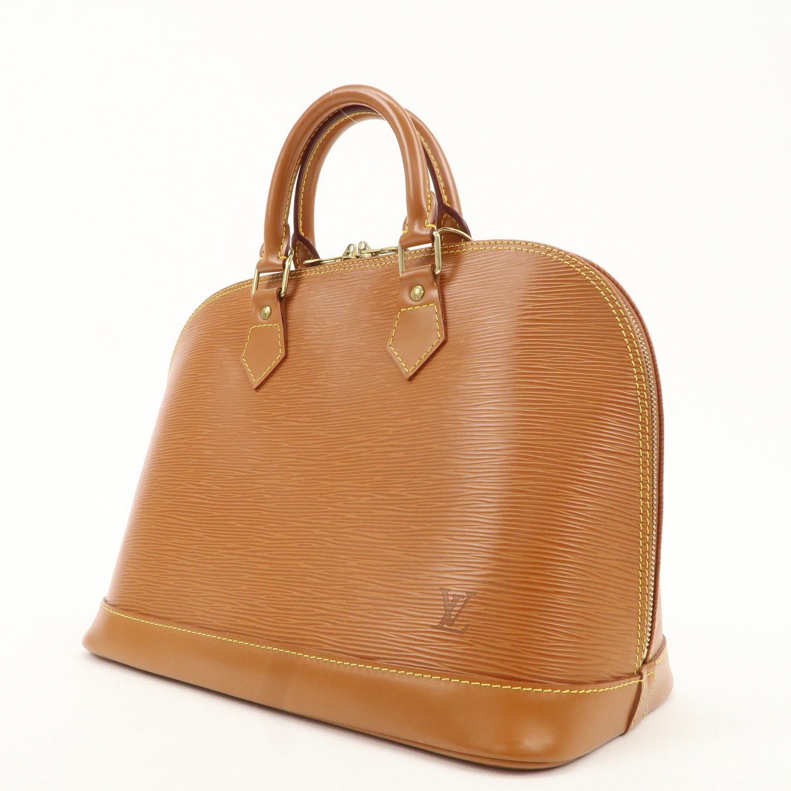 Louis Vuitton Epi Alma Leather Hand Bag Zipang Gold M52148 Used