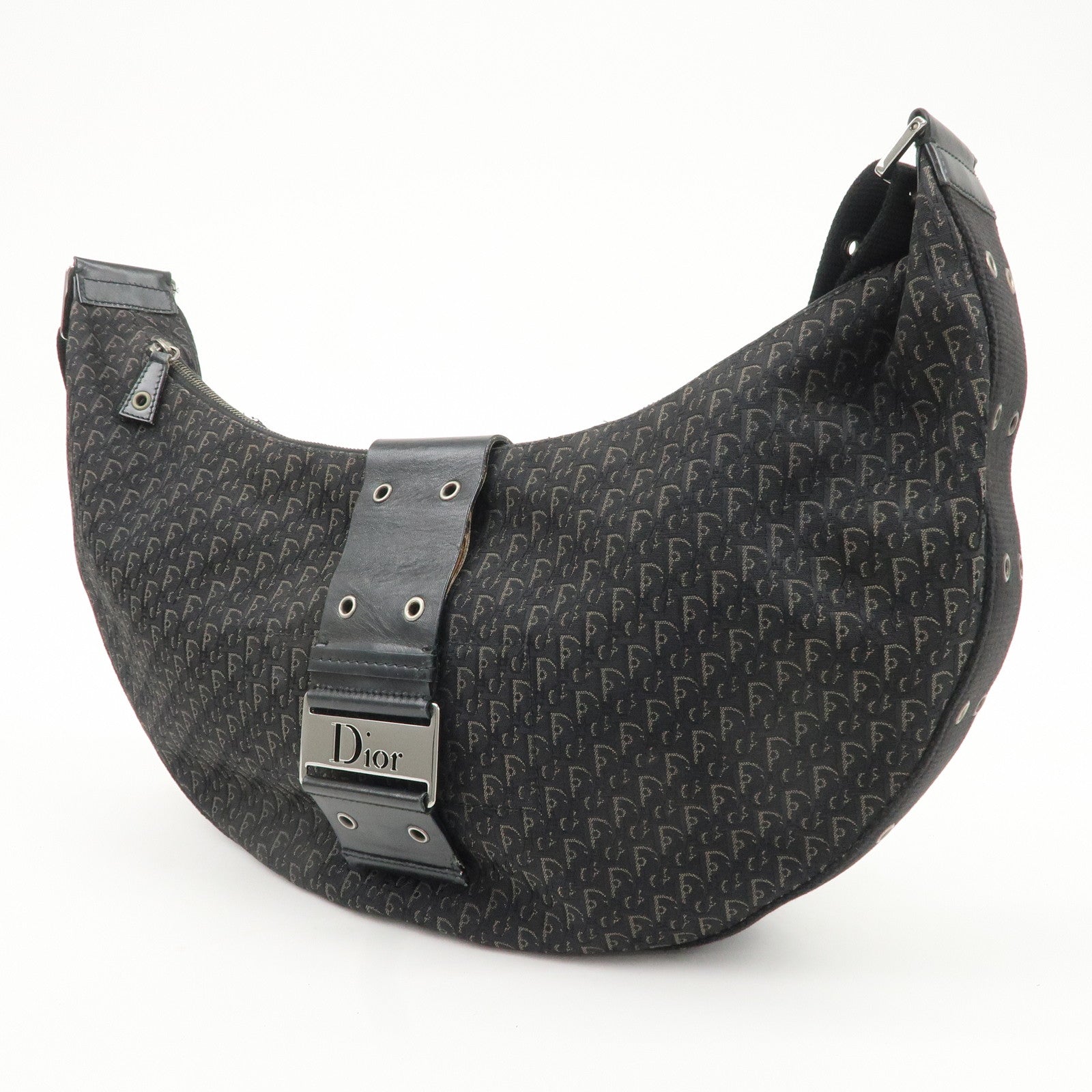 Christian Dior Trotter Street Chic Canvas Leather Shoulder Bag Used