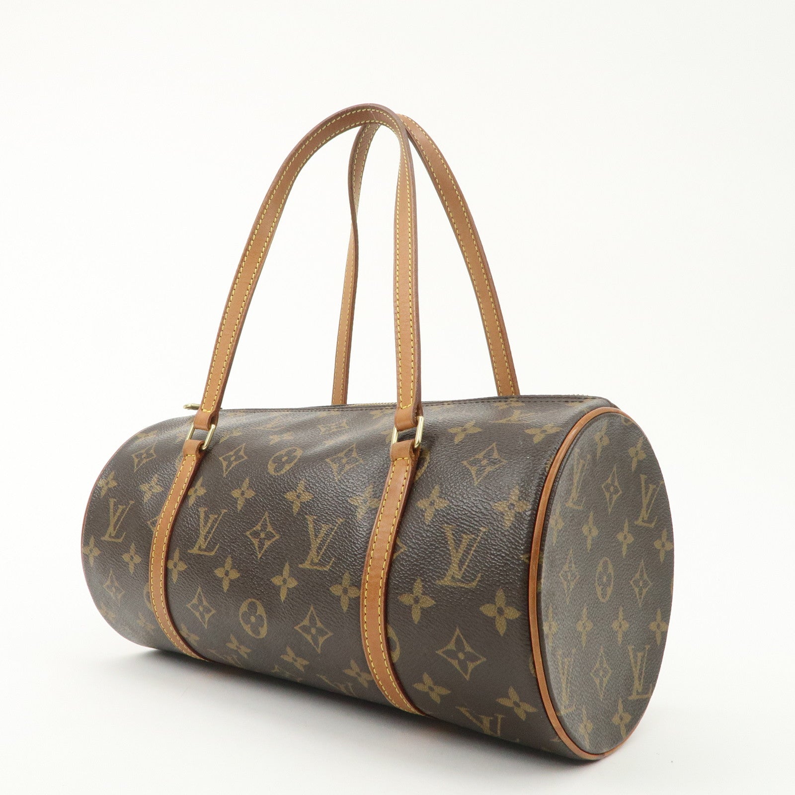 Louis Vuitton Monogram Papillon 30 Hand Bag New Style Brown M51385 Used