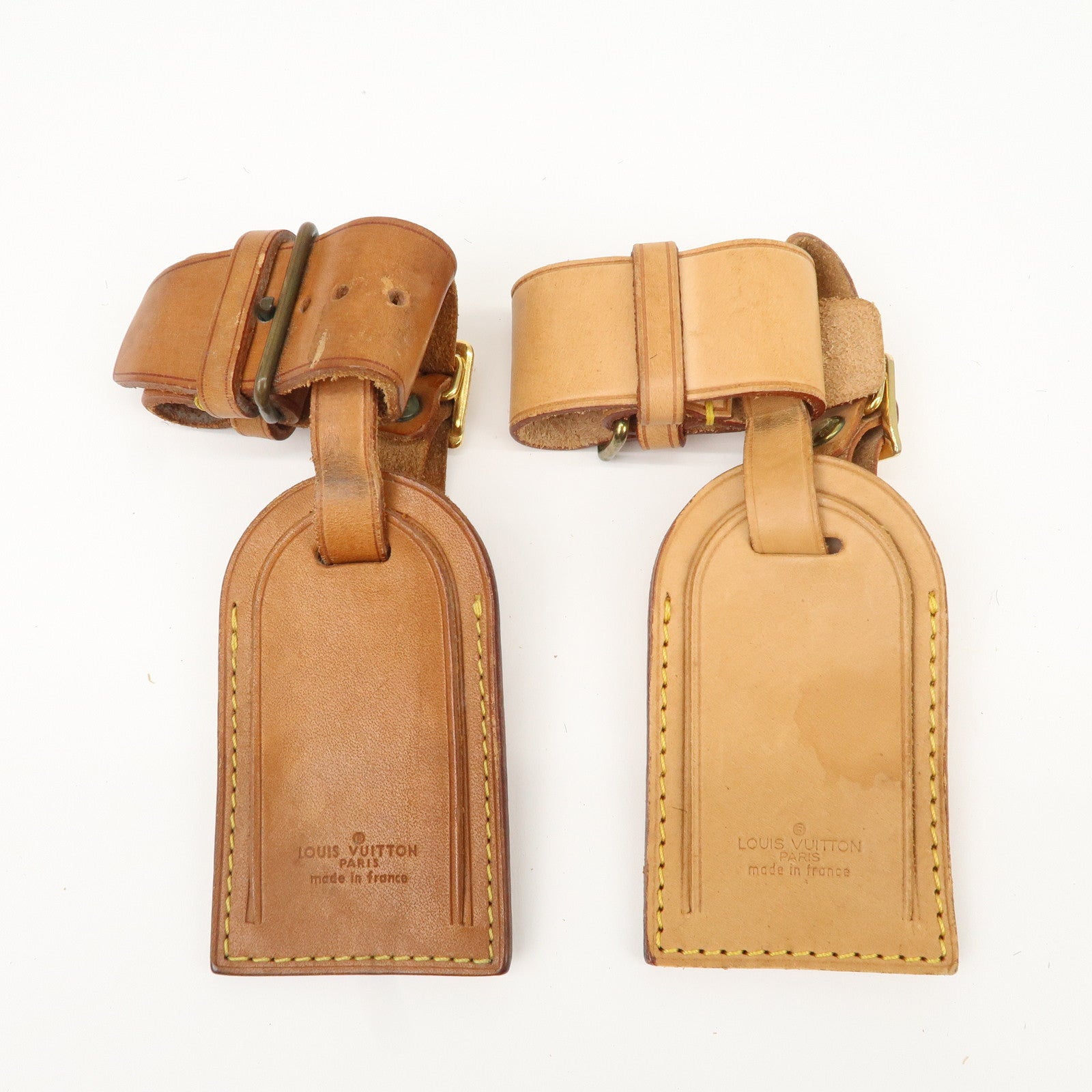 Louis Vuitton Set of 10 Leather Name Tag & Poignet Natural Used