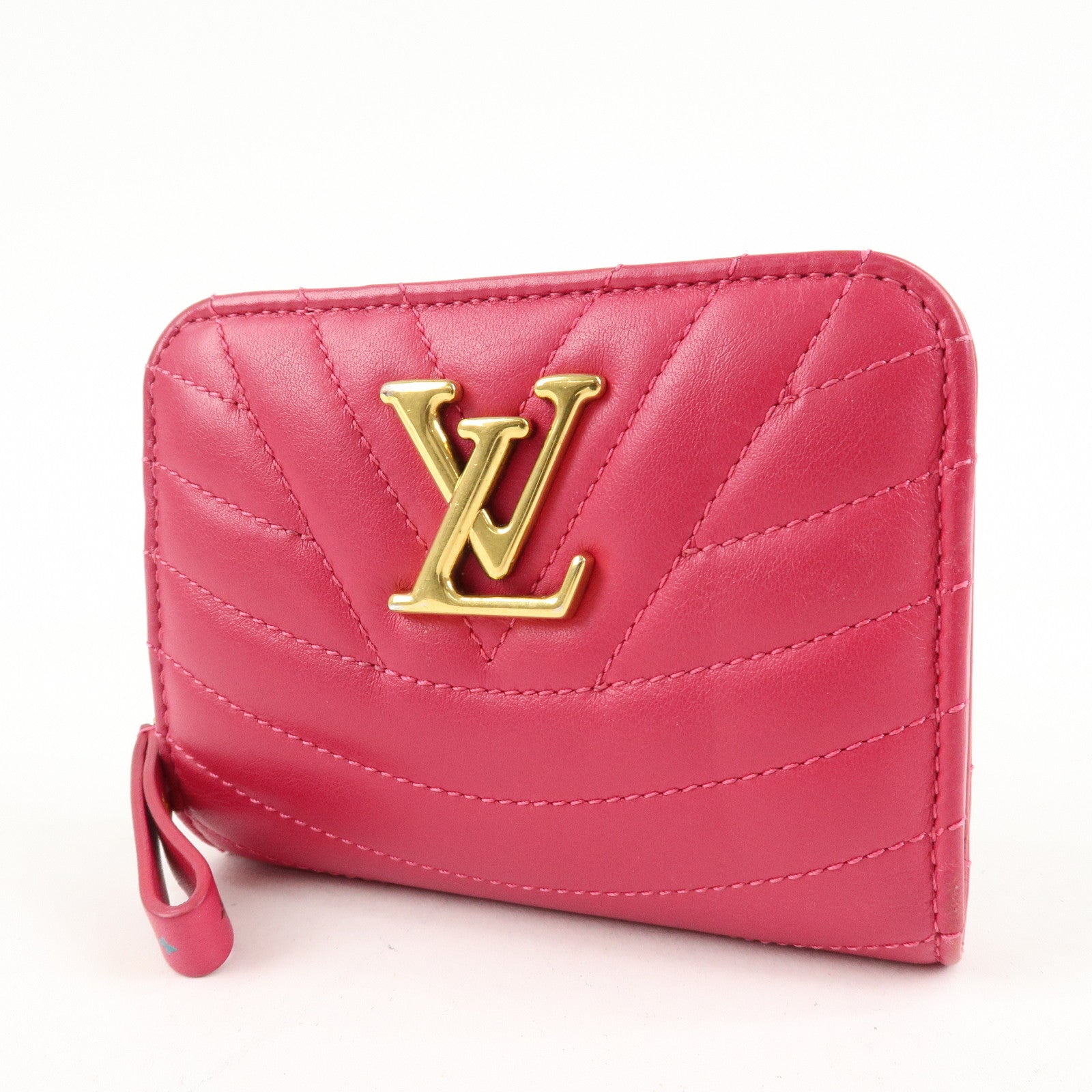 Louis Vuitton New Wave Leather Bi-Fold Compact Wallet Freesia Pink Used