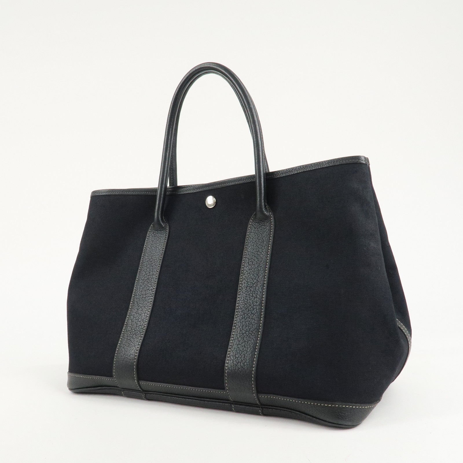 HERMES Toile Officier Negonda Garden Party PM I Stamped Tote Bag Used