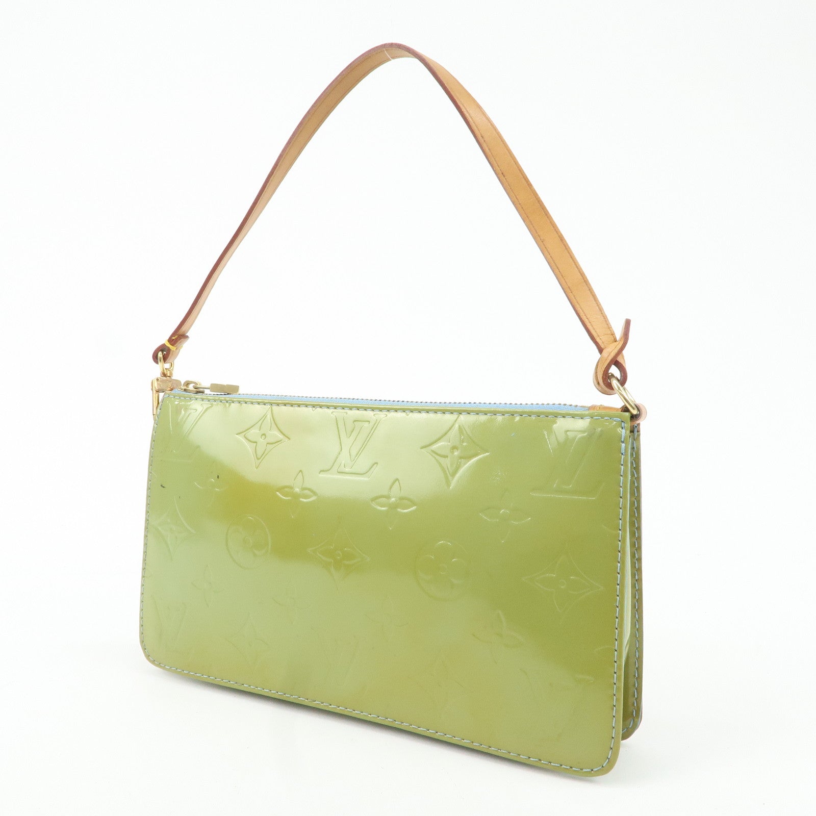 Louis Vuitton Monogram Vernis Lexington Hand Bag Baby Blue M91011 Used