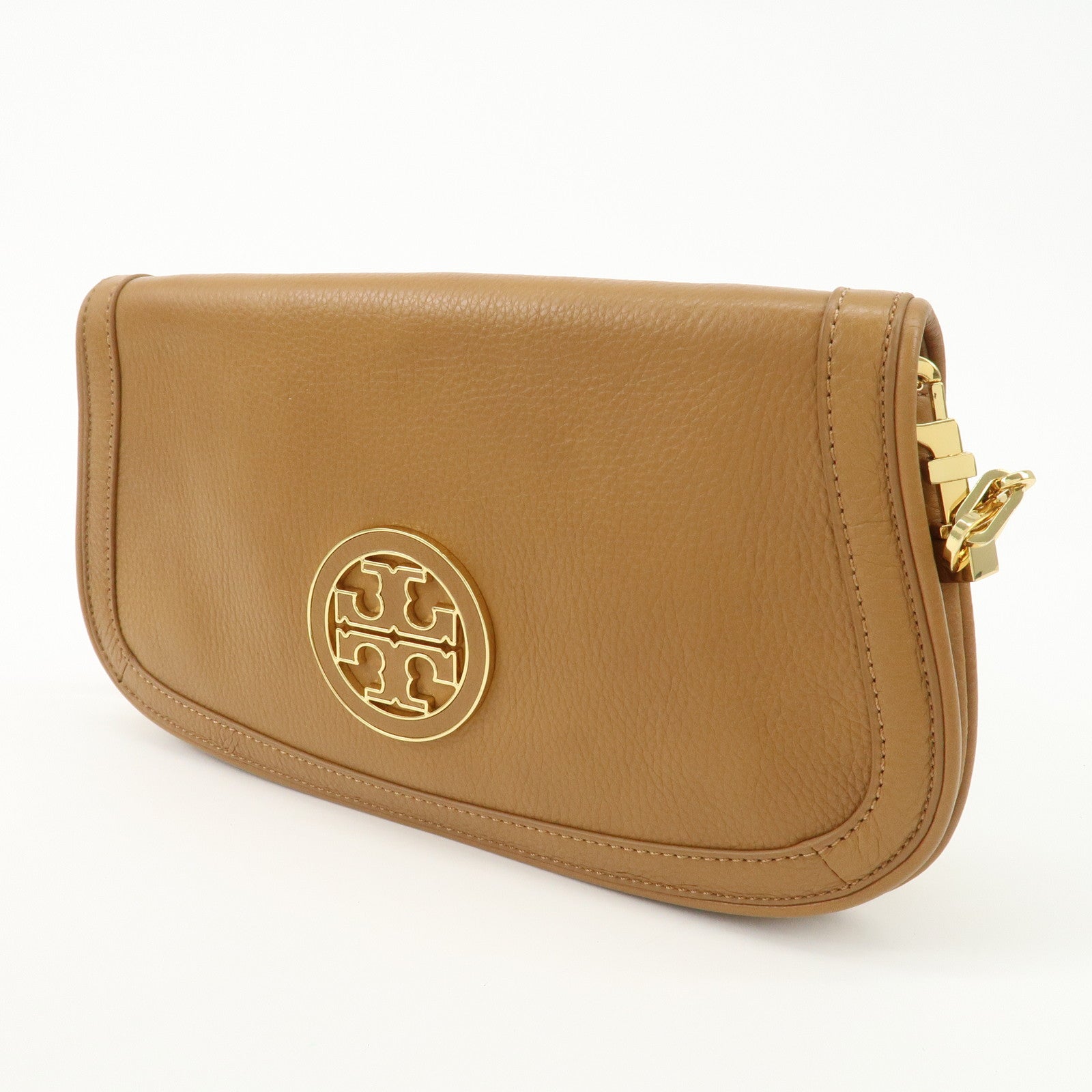 Tory Burch Leather Chain Shoulder Bag Hand Bag Light Brown Used