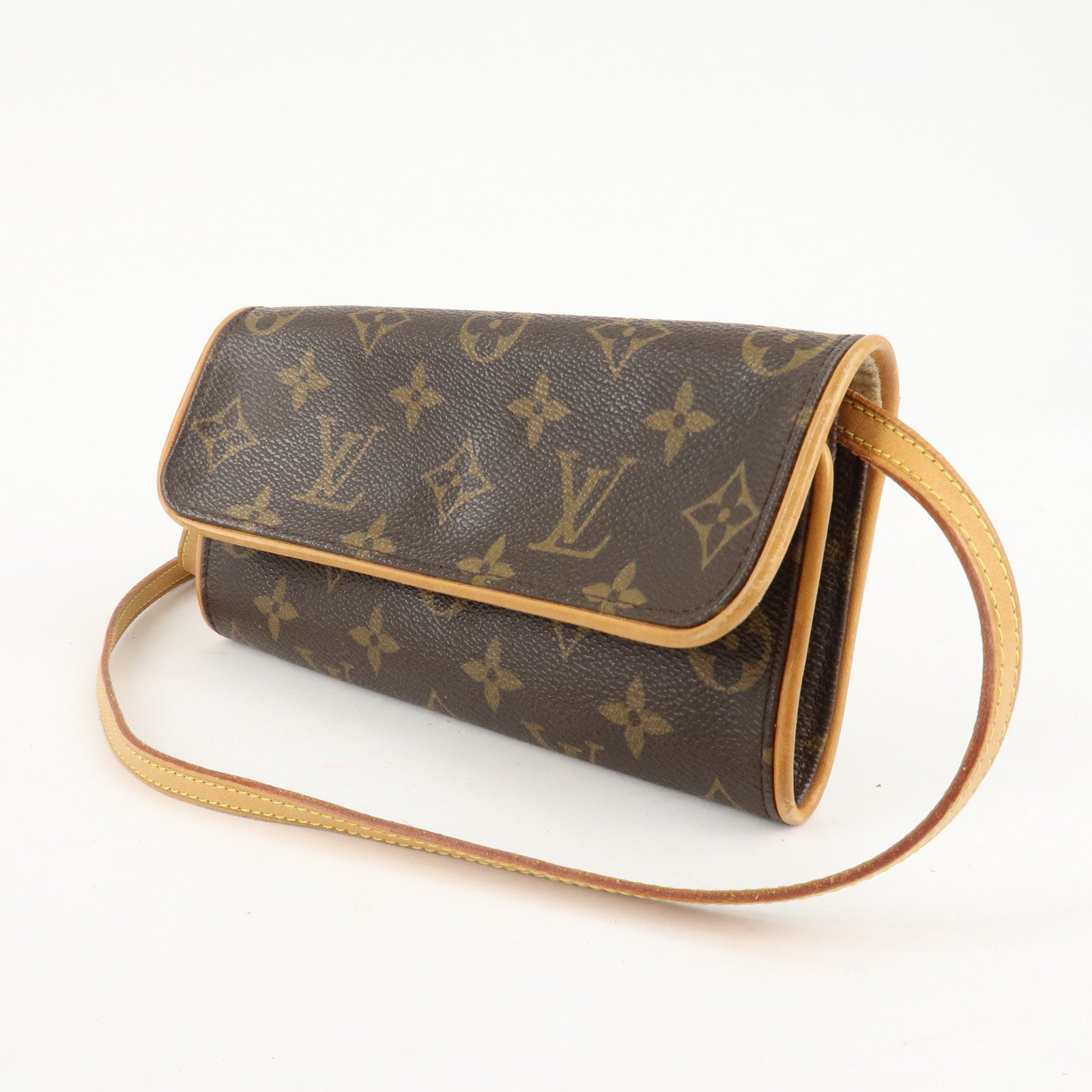 Louis Vuitton Monogram Pochette Twin PM 2Way Bag Brown M51854 Used