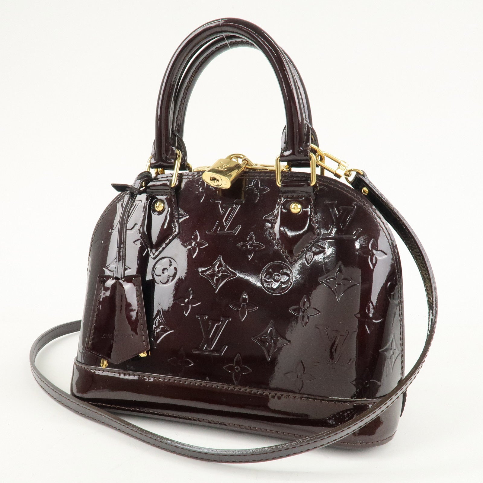 Louis Vuitton Monogram Vernis Alma BB 2Way Bag Amarante M91678 Used