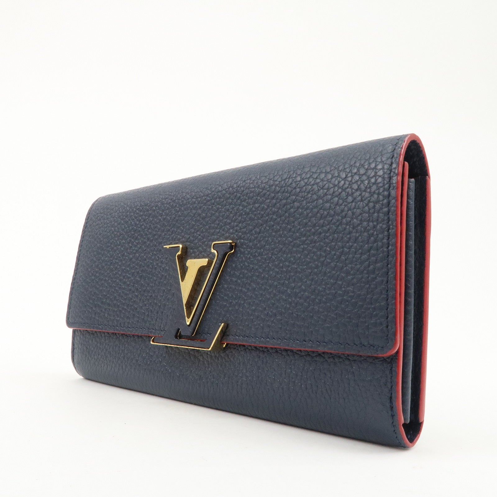 Louis Vuitton Portefeuille Capucines Long Wallet Navy M63739 Used