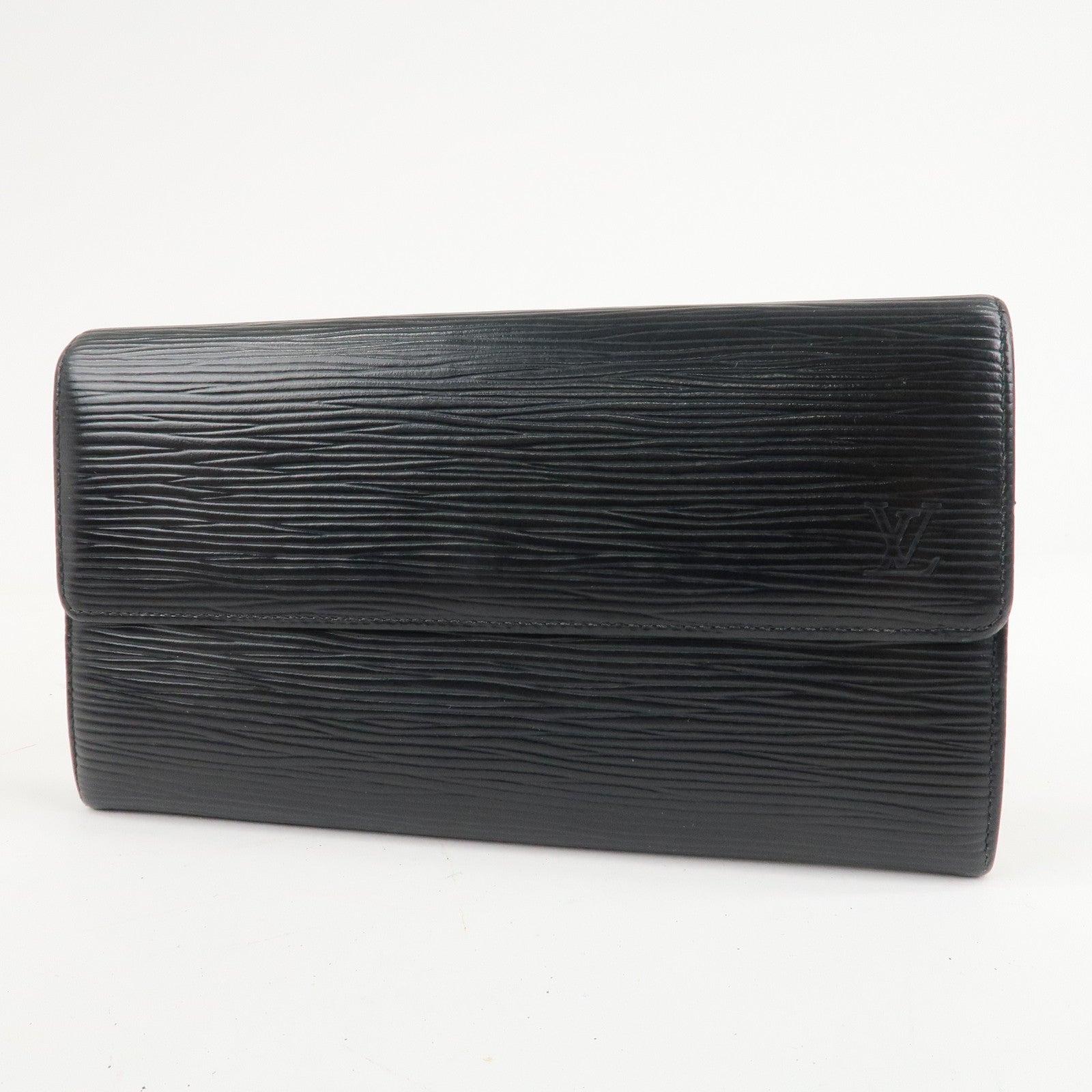 Louis Vuitton Set of 2 Epi Long Wallet Black M63752 M63252 Used