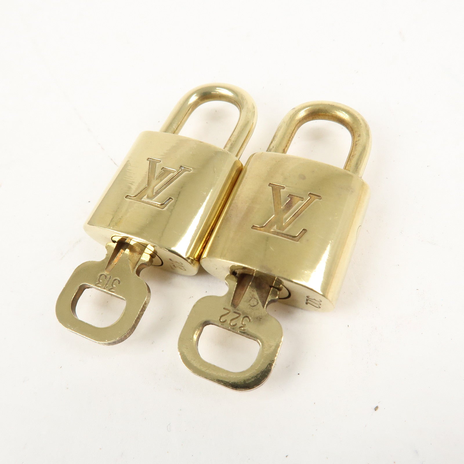 Louis Vuitton Set of 10 Lock & Key Cadena Key Lock Metal Gold Used