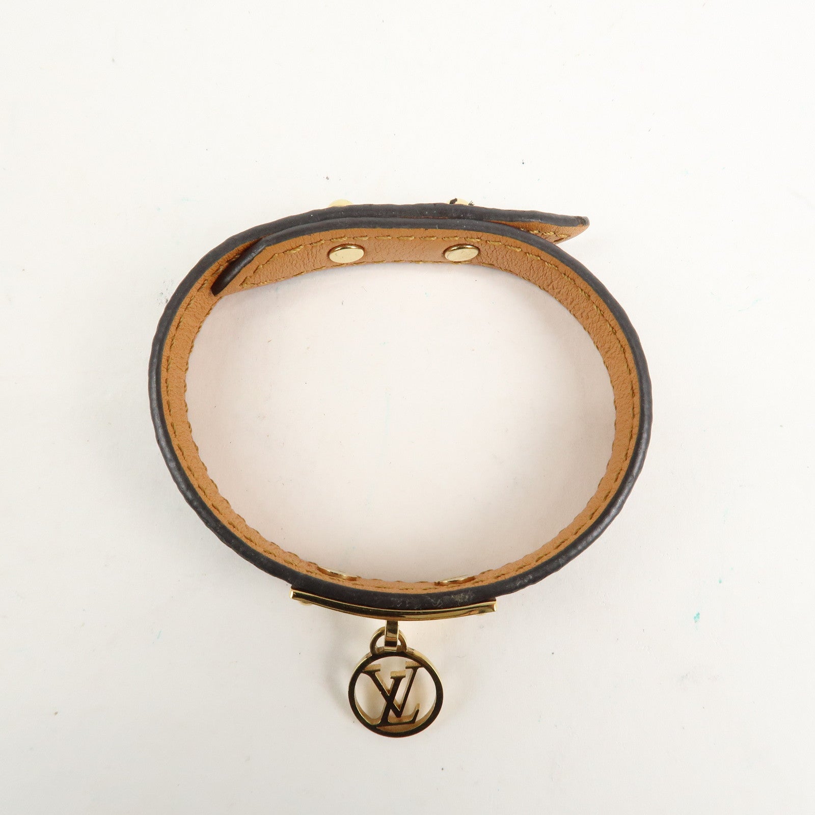 Louis Vuitton Monogram Bracelet Logo Mania 17 Brown M4150 Used