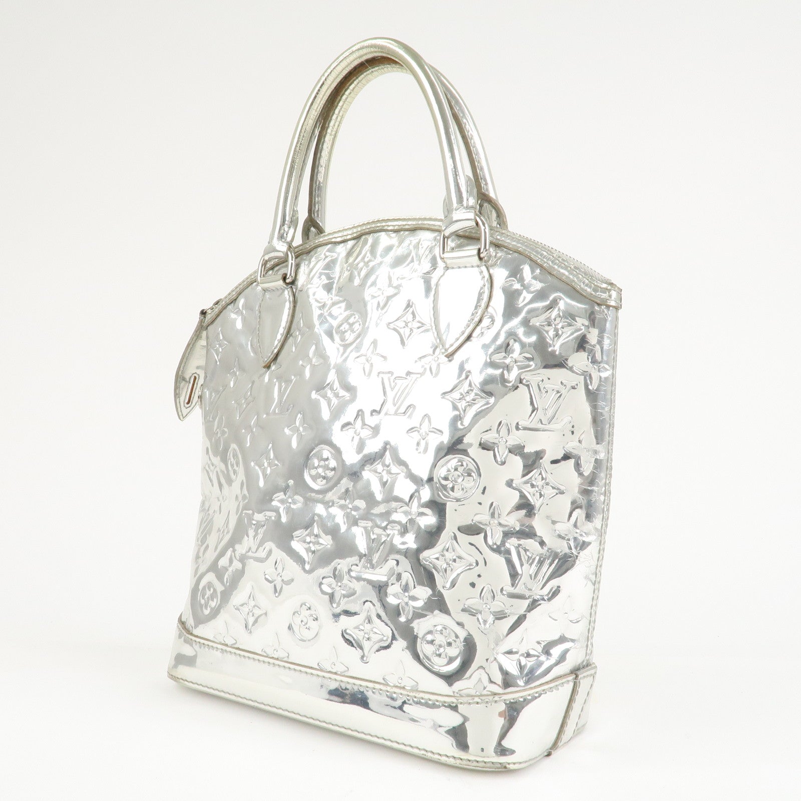 Louis Vuitton Monogram Miroir Lock It Hand Bag Silver M95449 Used