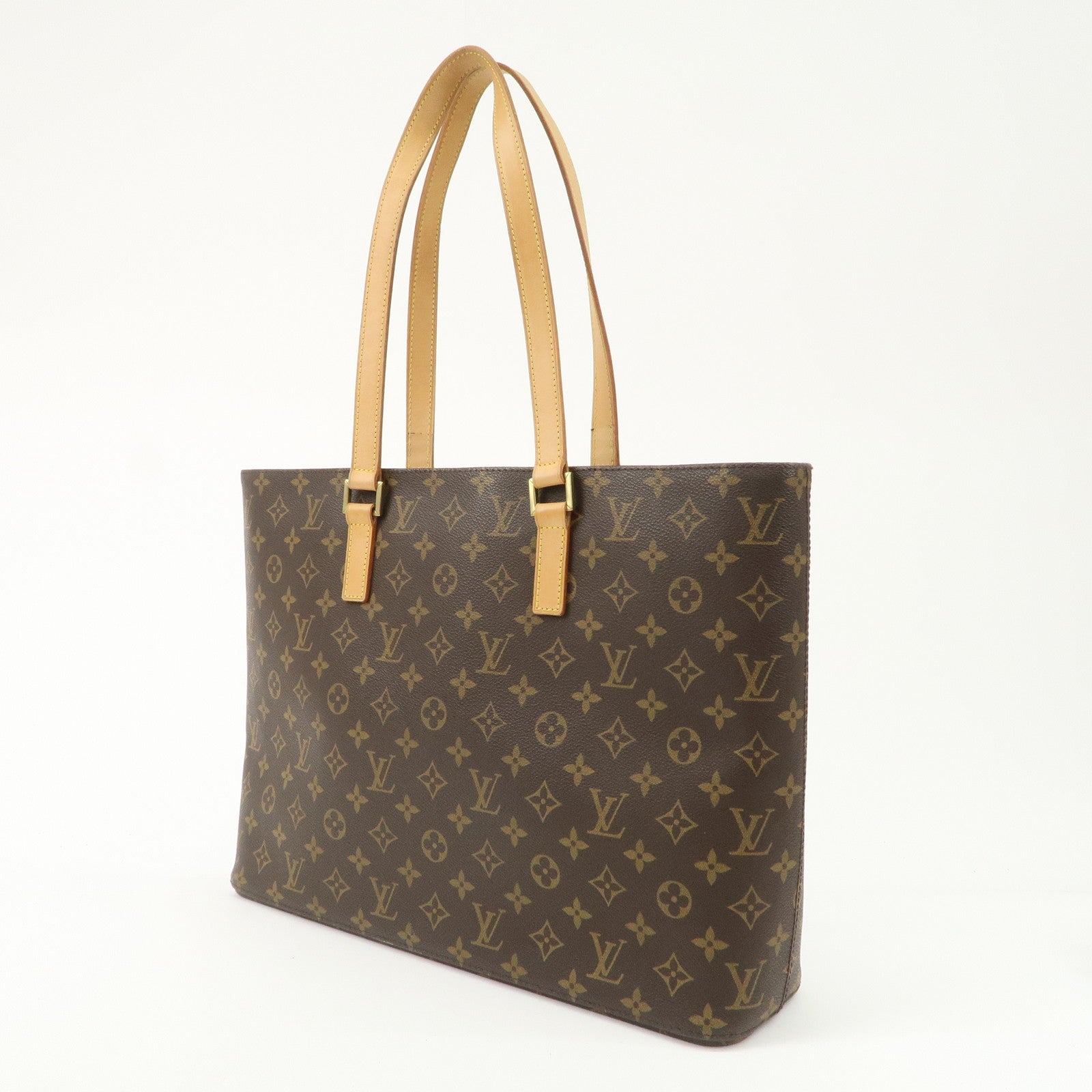 Louis Vuitton Monogram Luco Tote Bag Hand Bag Brown M51155 Used