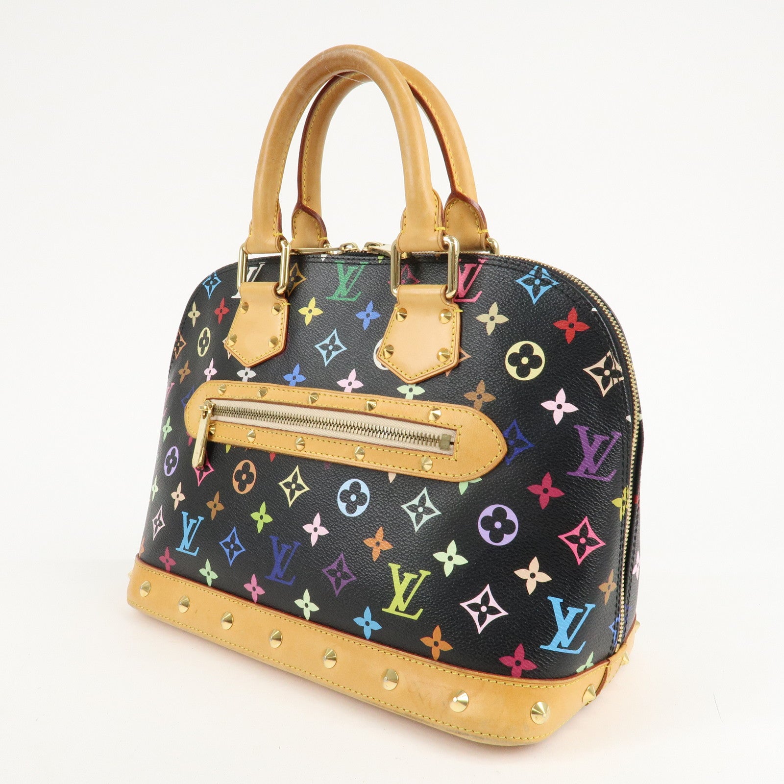 Louis Vuitton Monogram Multicolor Alma Hand Bag Noir M92646 Used