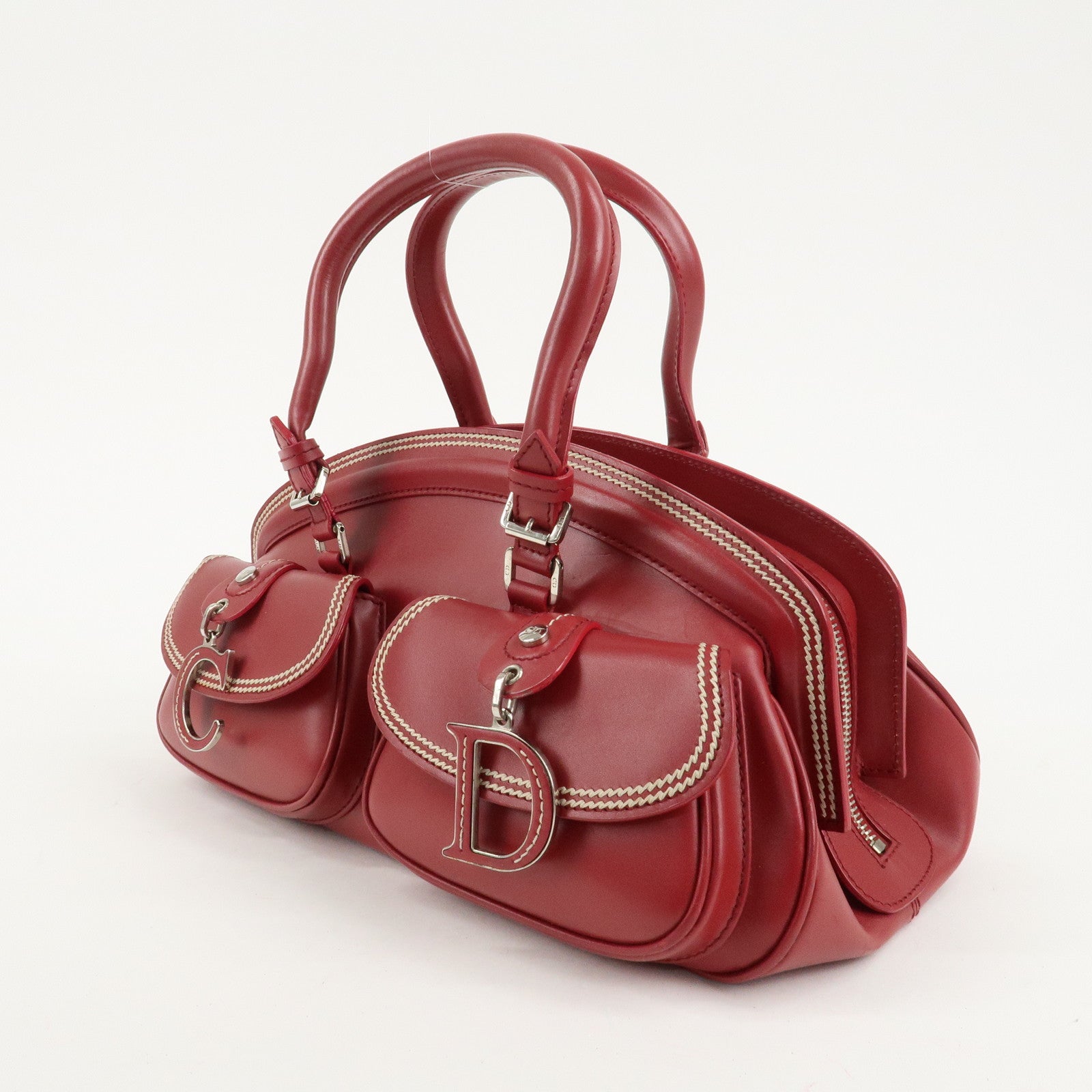 Christian Dior Detective Bag Satchel Bag Hand Bag Red Used